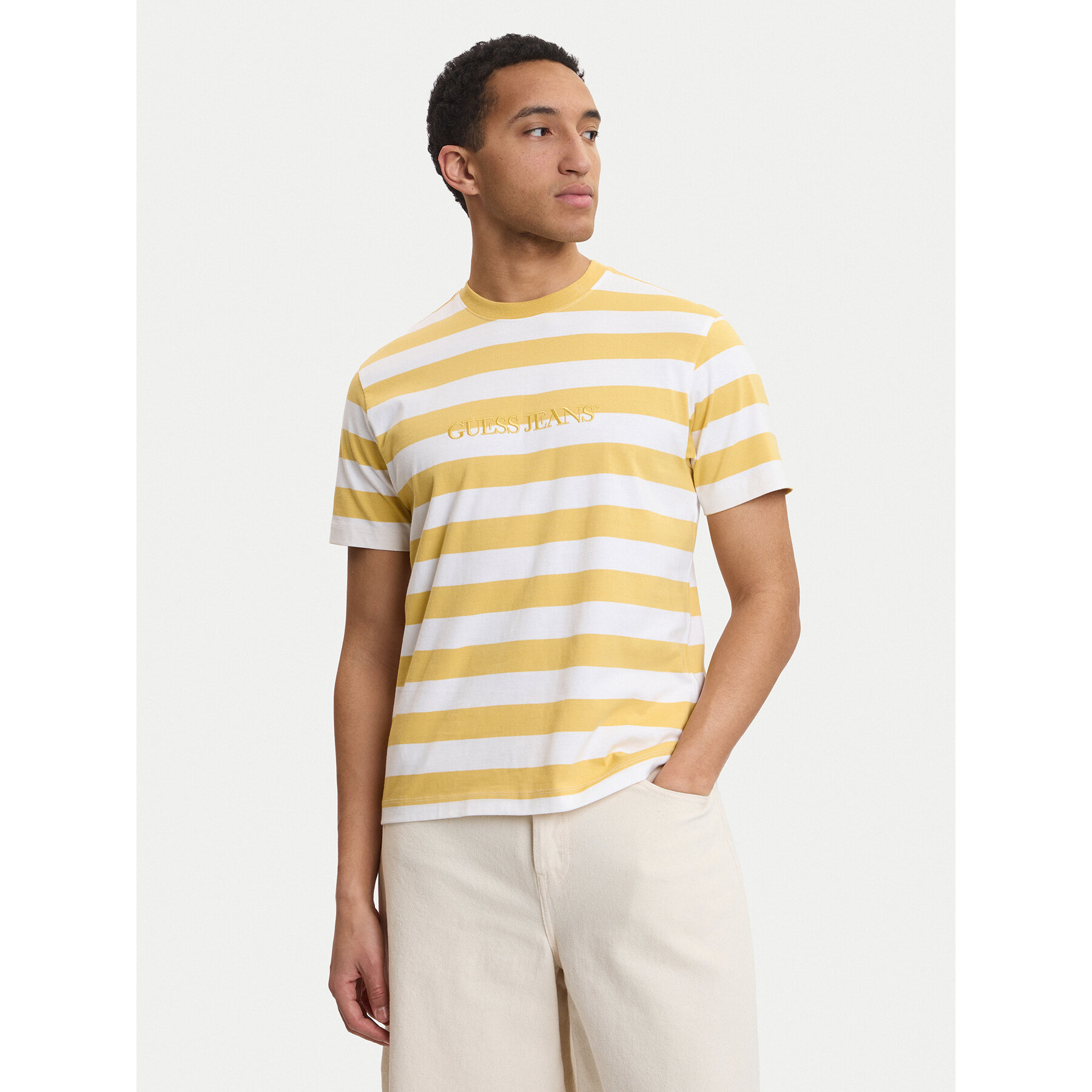 Guess Jeans T-Shirt M4YI84 K9XF1 Κίτρινο Regular Fit