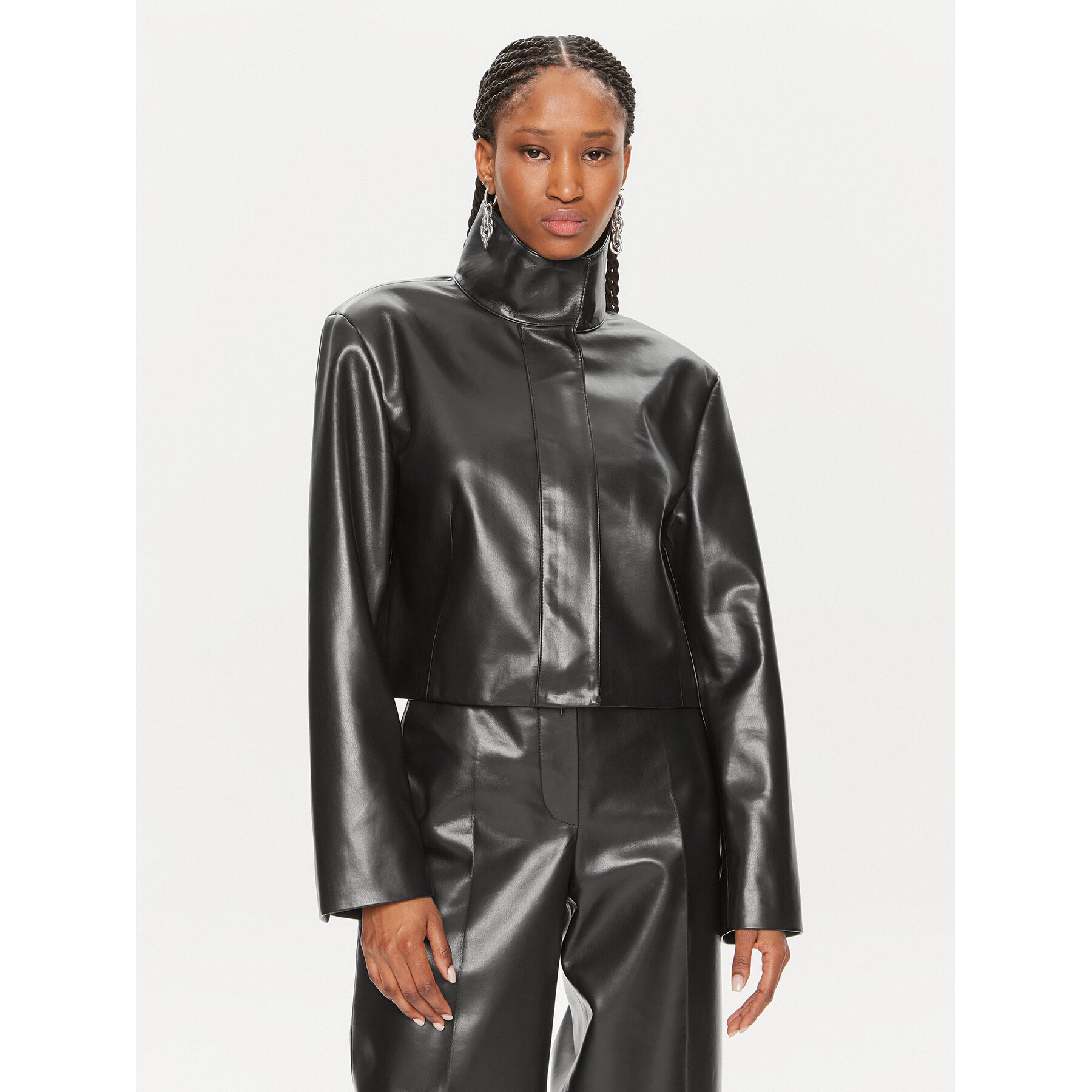 Calvin Klein Lederjacke K20K207975 Schwarz Regular Fit