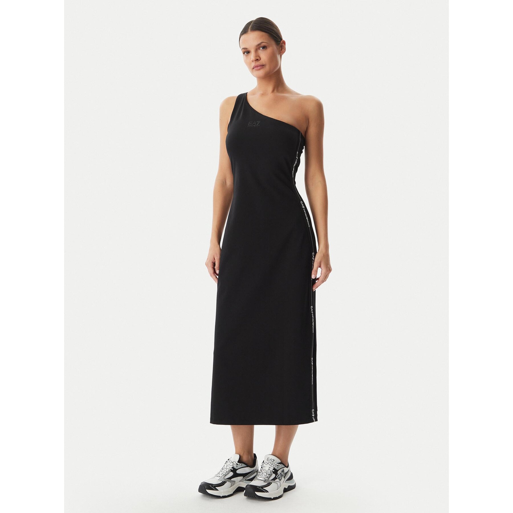 EA7 Emporio Armani Sommerkleid 7W000962 AF12484 UC001 Schwarz Regular Fit