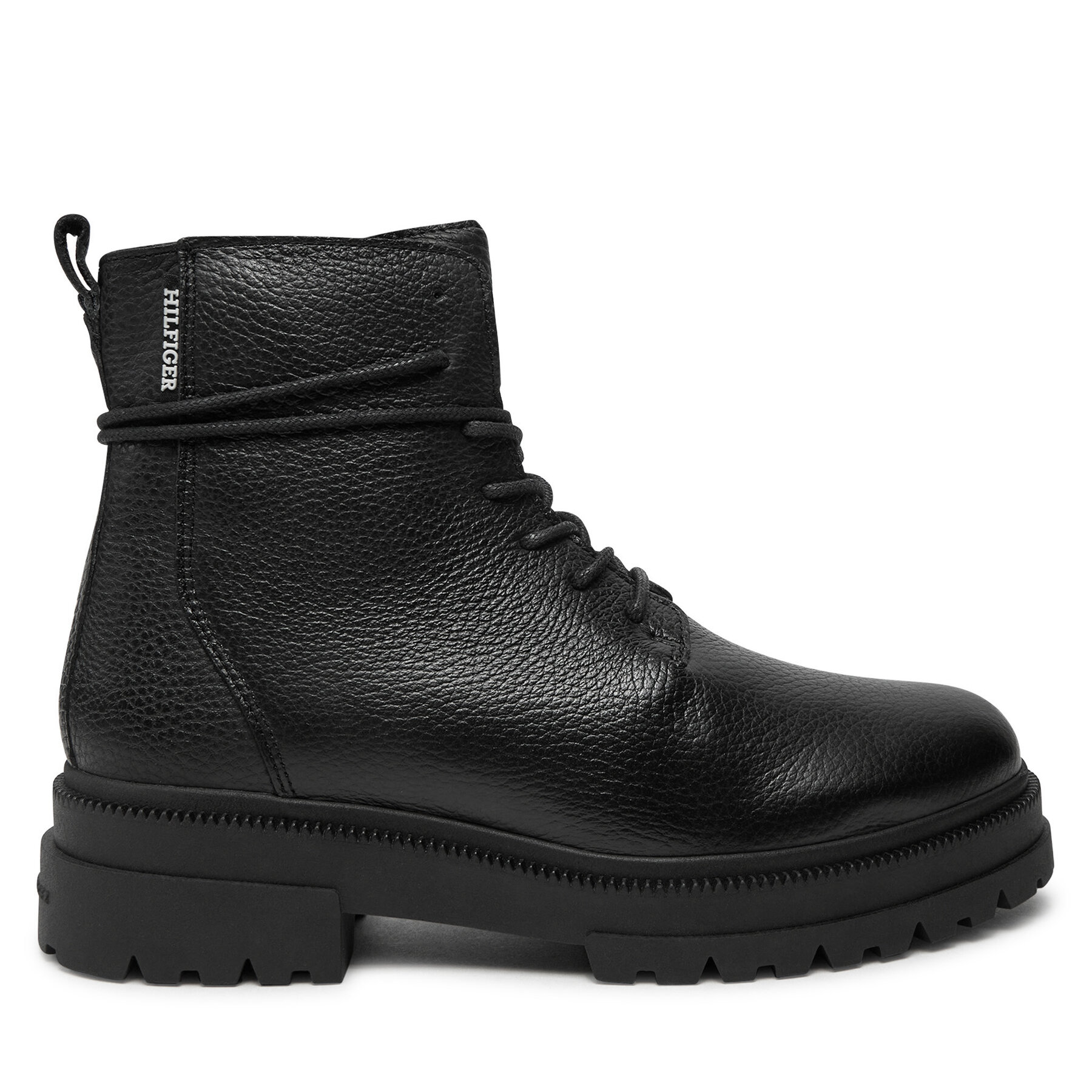 Kozačky Tommy Hilfiger Th Chunky Tl Lace Up Boot FM0FM05270 Černá