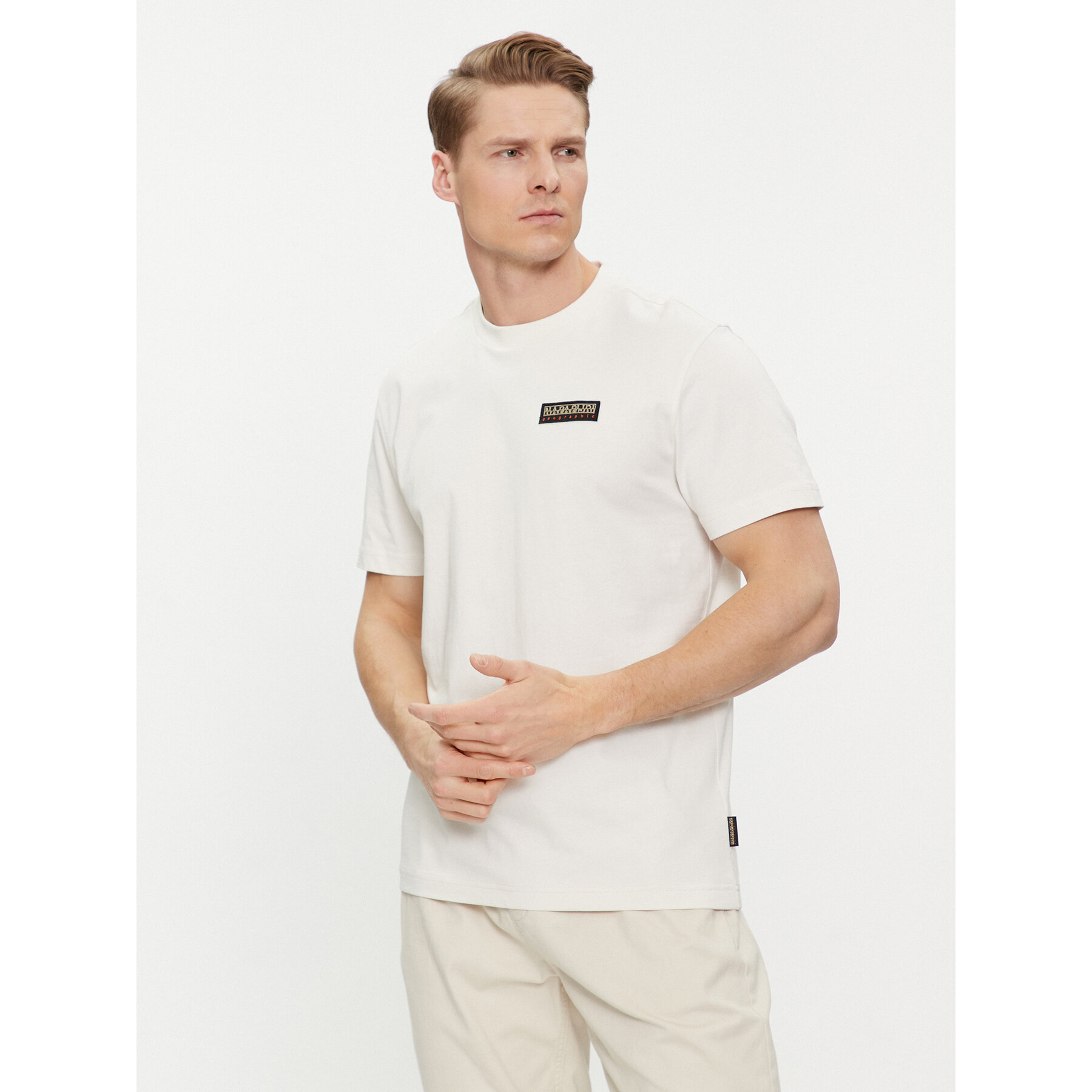 Napapijri Póló Iaato NP0A4HFZ Ekru Regular Fit