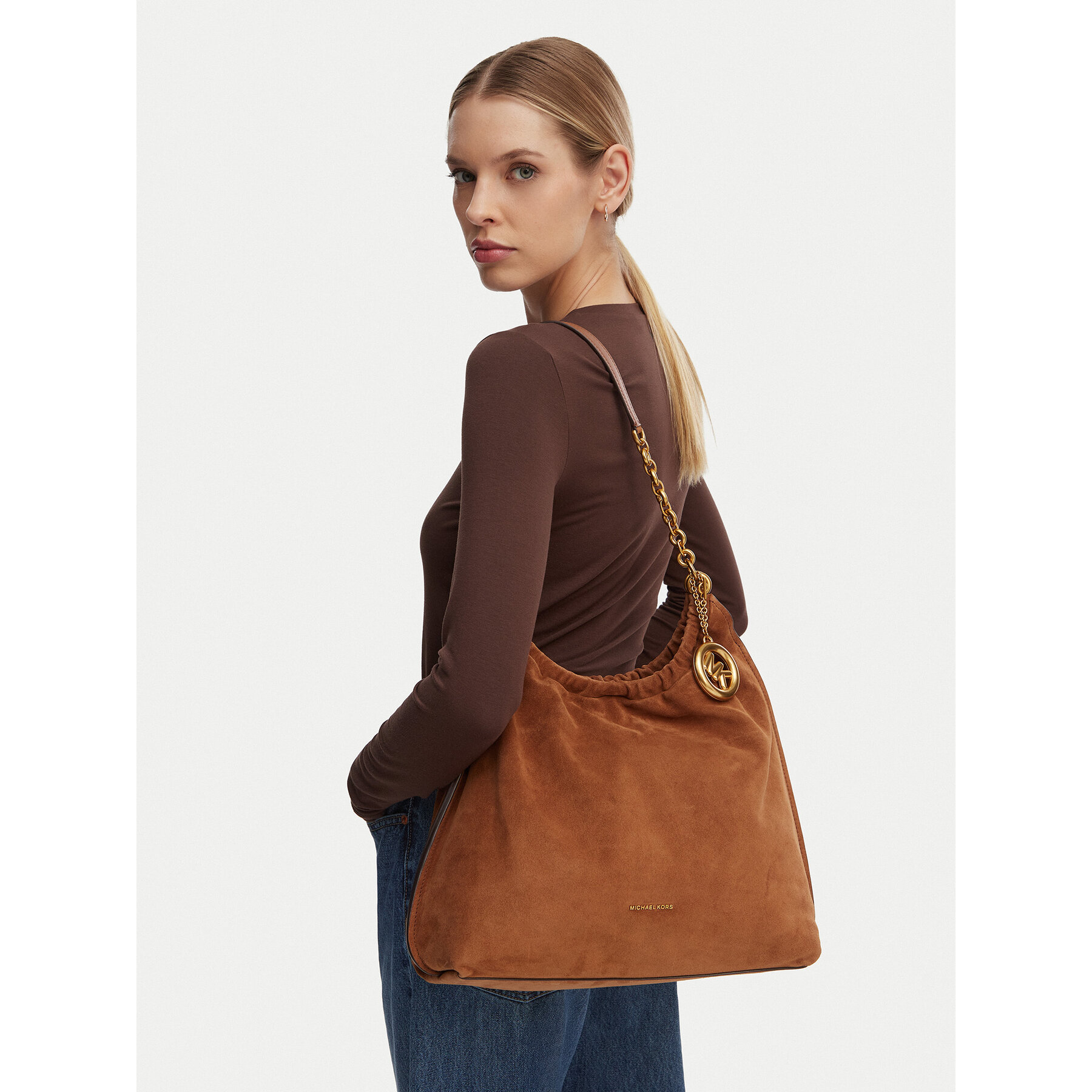 Ročna torba MICHAEL Michael Kors 30S6A15L7S Rjava