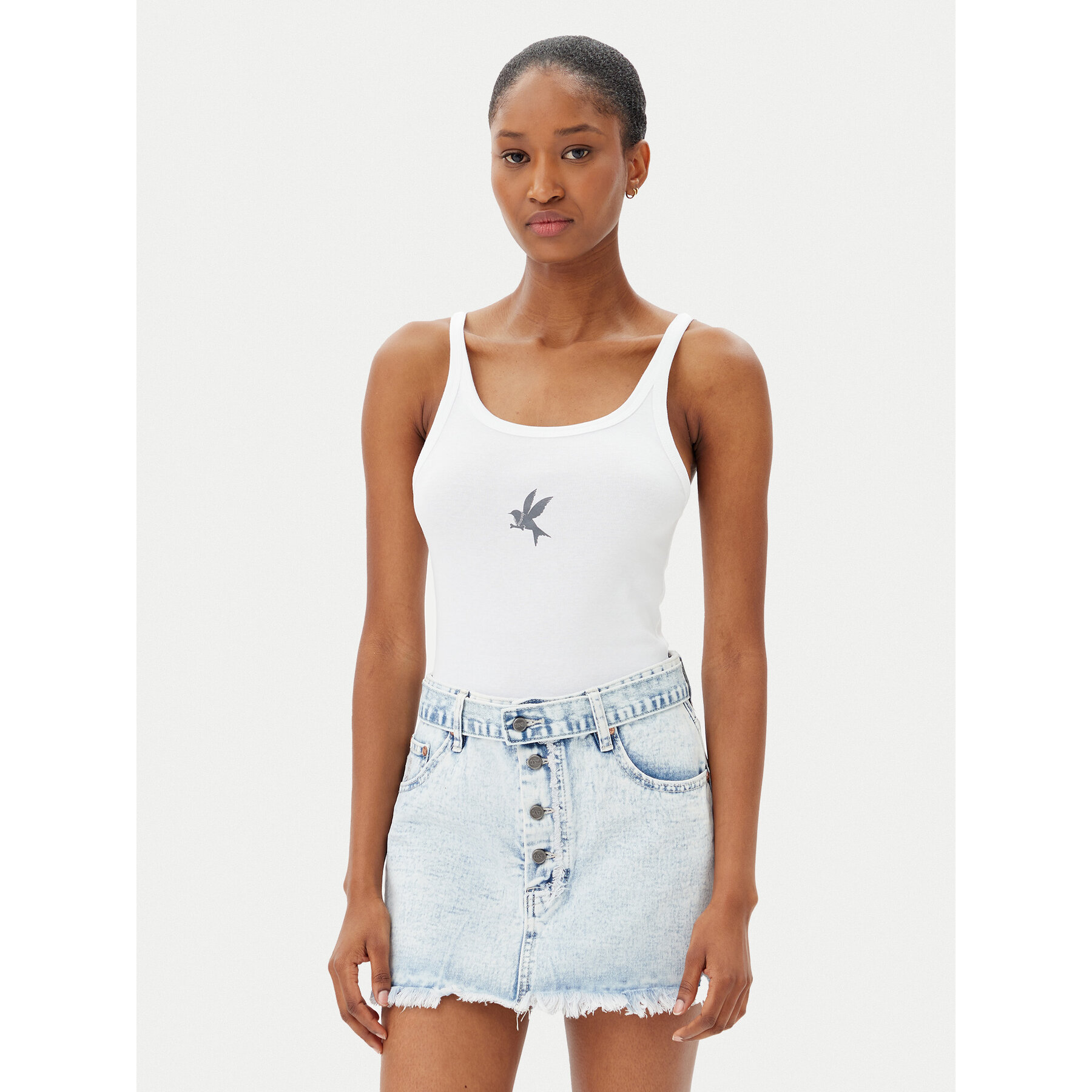 One Teaspoon Felső Fine 26605 Fehér Slim Fit