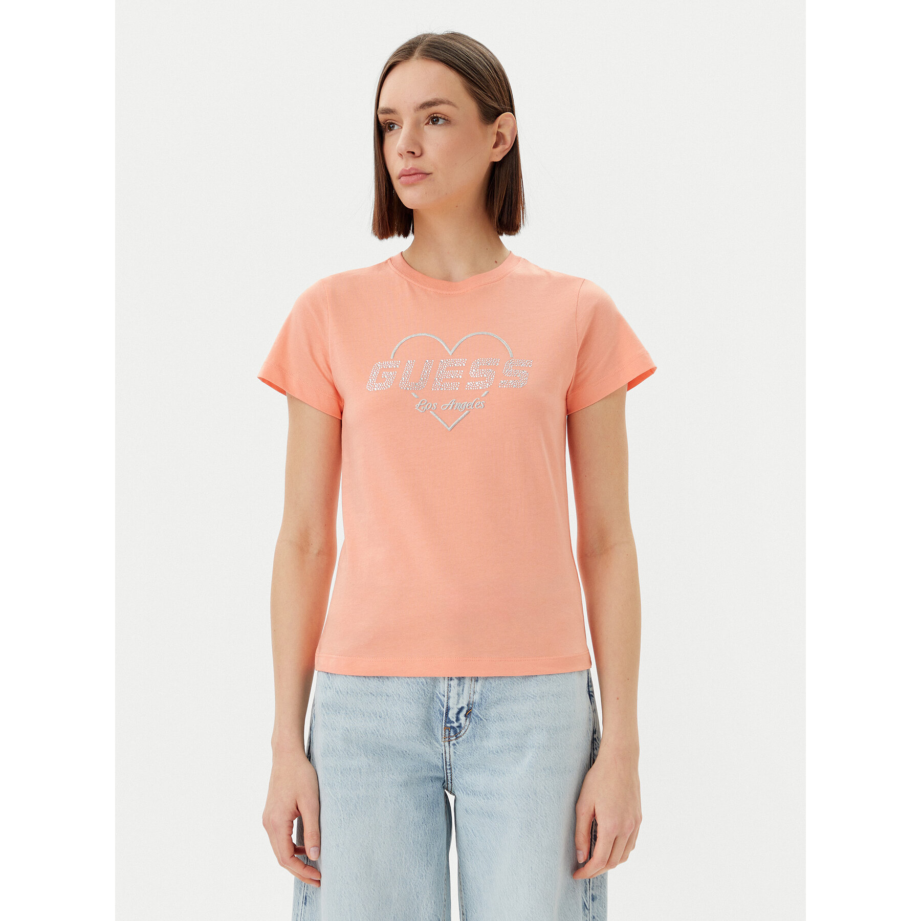 Guess Póló V5GI10 K9RM1 Narancssárga Regular Fit