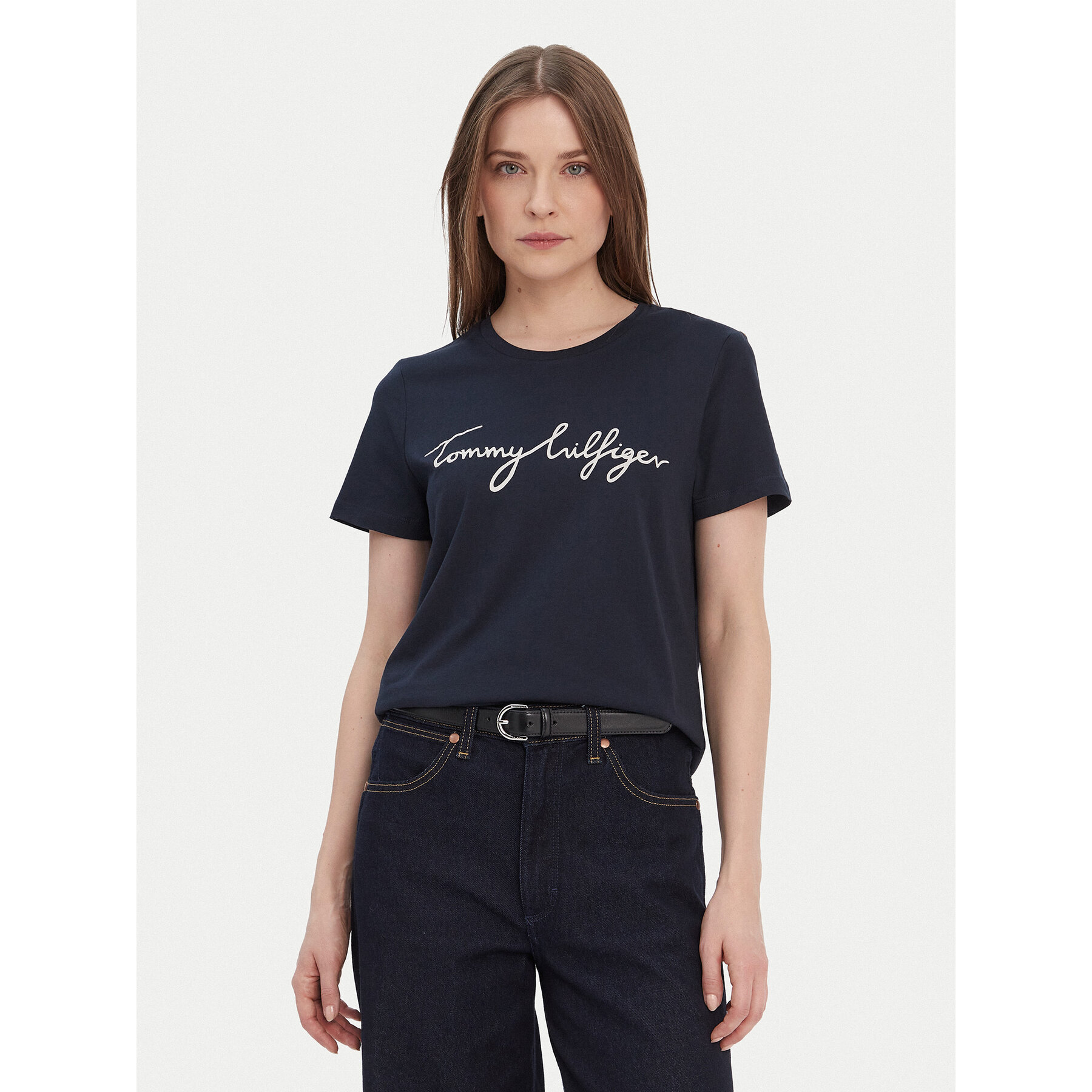 Tommy Hilfiger T-shirt Heritage Graphic Tee WW0WW24967 Tamnoplava Regular Fit
