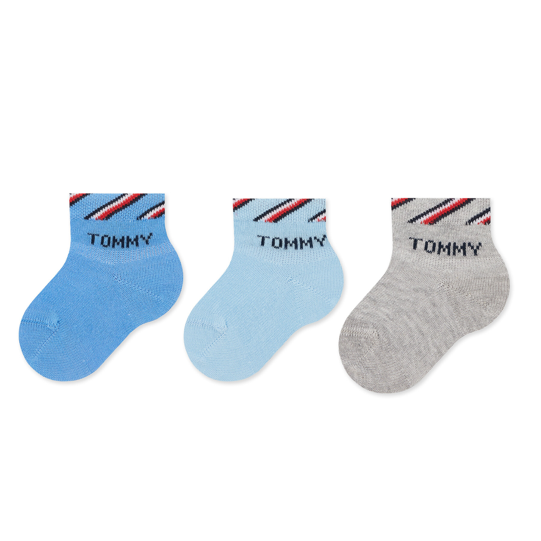 Súprava 3 párov vysokých detských ponožiek Tommy Hilfiger 701220277 Farebná