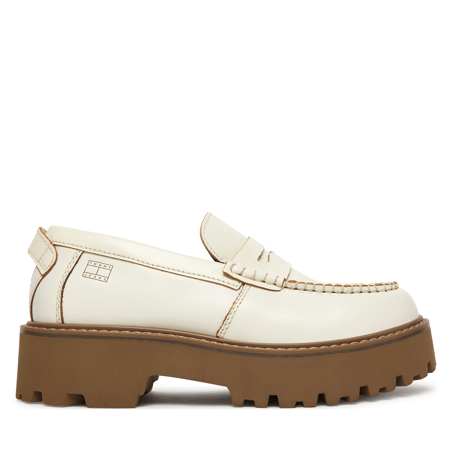 Loaferice Tommy Jeans Archive '01 Leather Loafer EN0EN03022 Krem