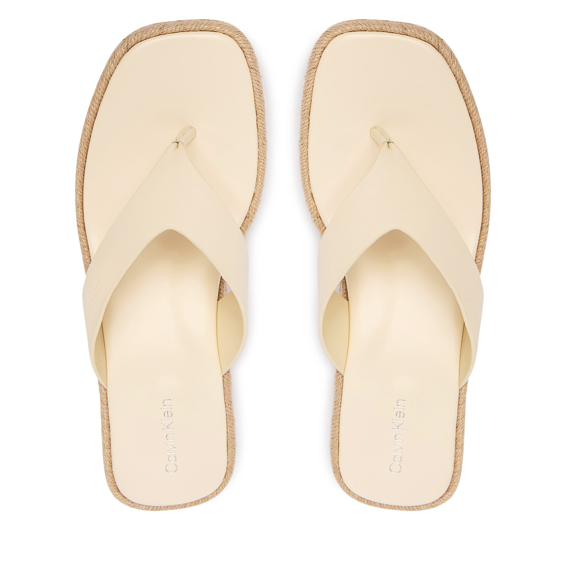 Σαγιονάρες Calvin Klein Block Heel Espa 50 Thong Lth HW0HW02902 Μπεζ