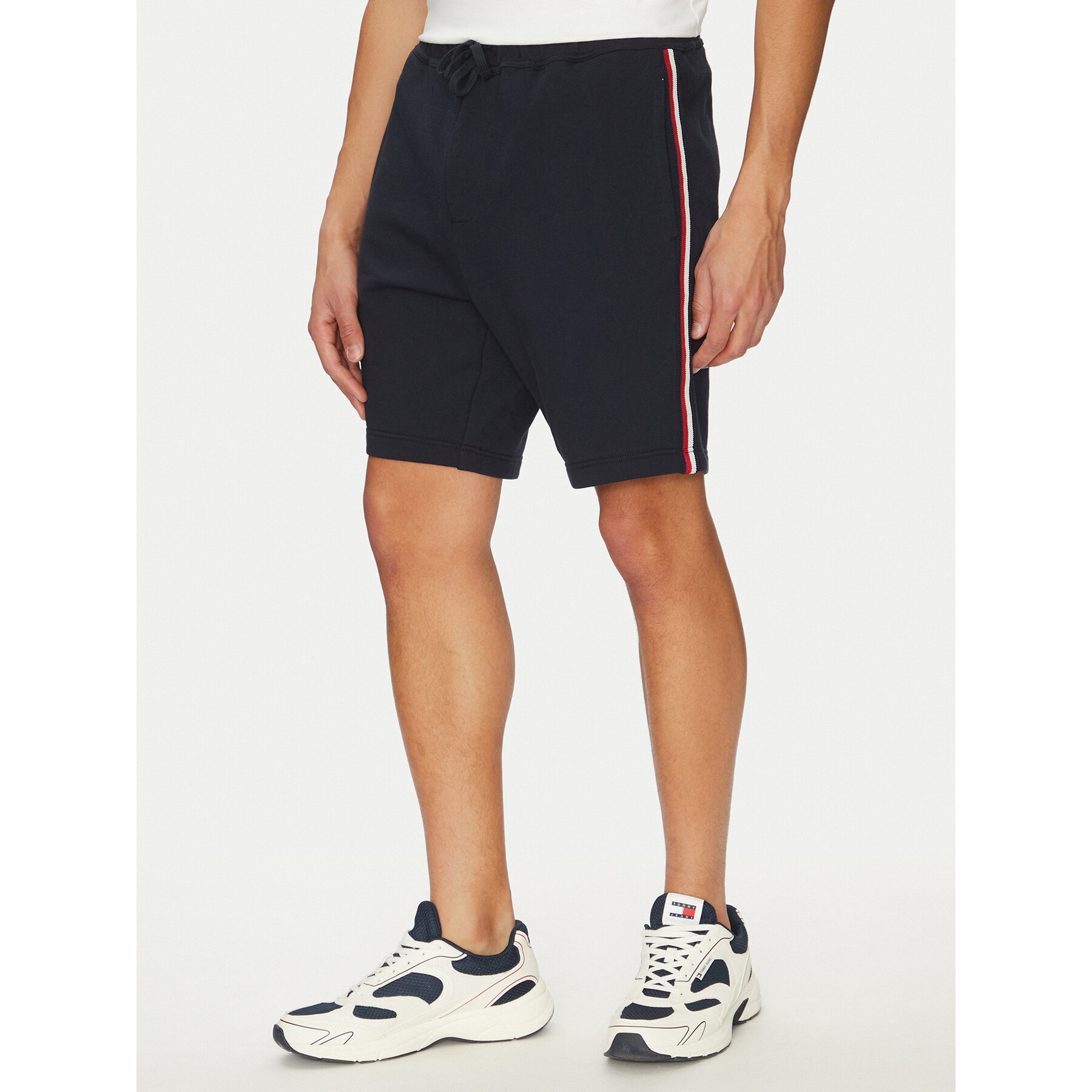 Tommy Hilfiger Stoffshorts Global Stripe MW0MW39255 Dunkelblau Regular Fit