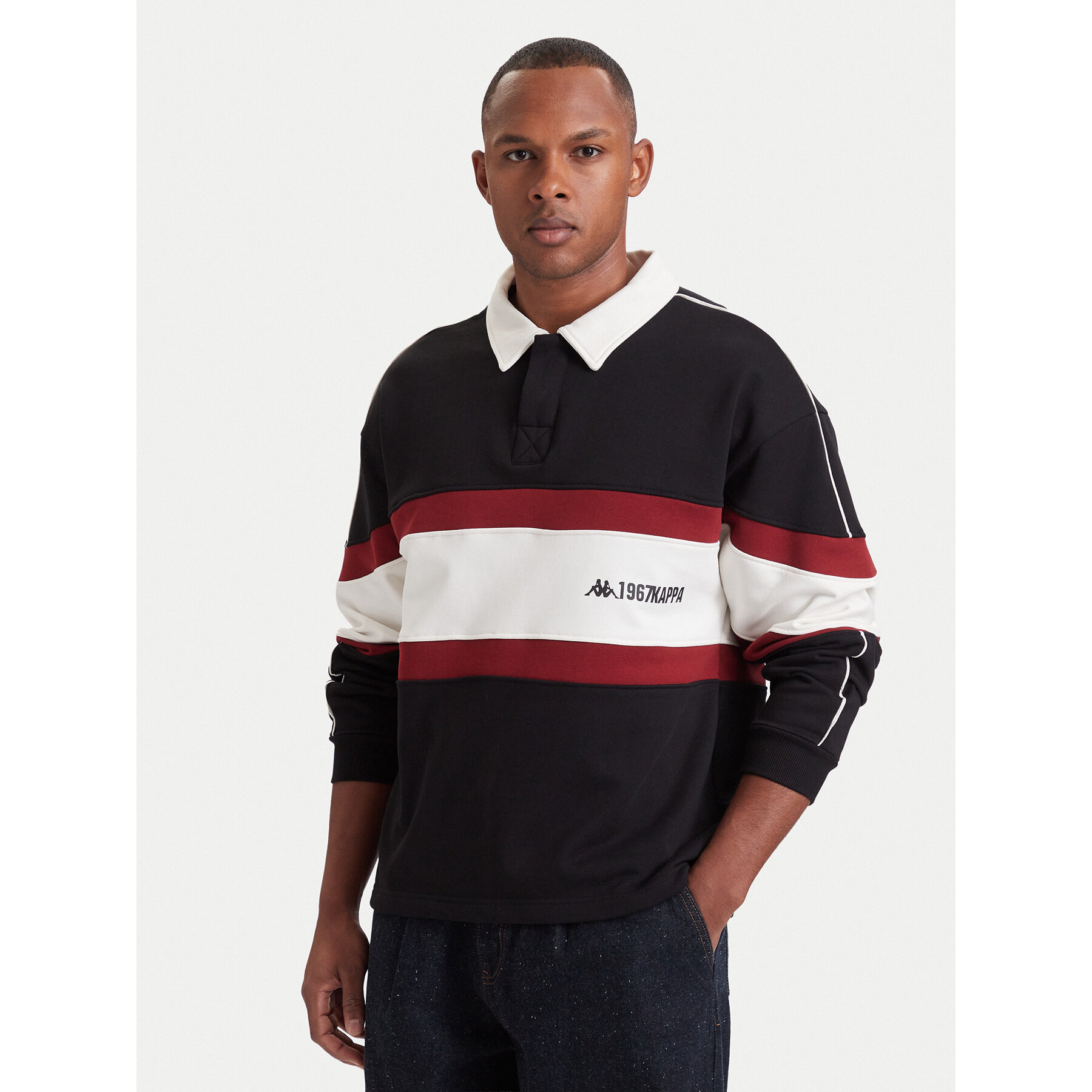 Kappa Poloshirt 37284HW Schwarz Comfort Fit