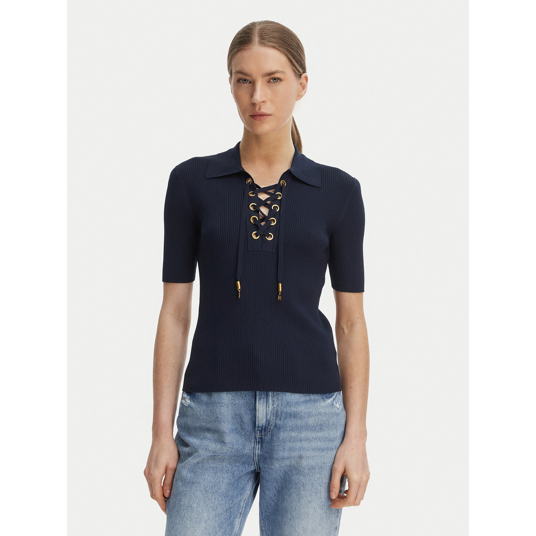 MICHAEL Michael Kors Bluse MS661FZ5ZV Dunkelblau Slim Fit