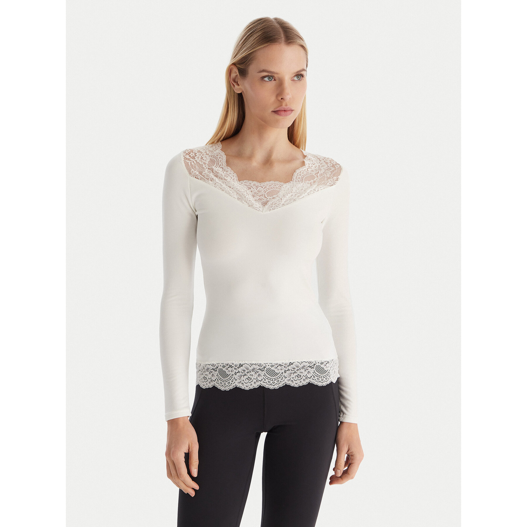 Ysabel Mora Thermoaktive Unterwäsche Oberteil 70033 Weiß Slim Fit
