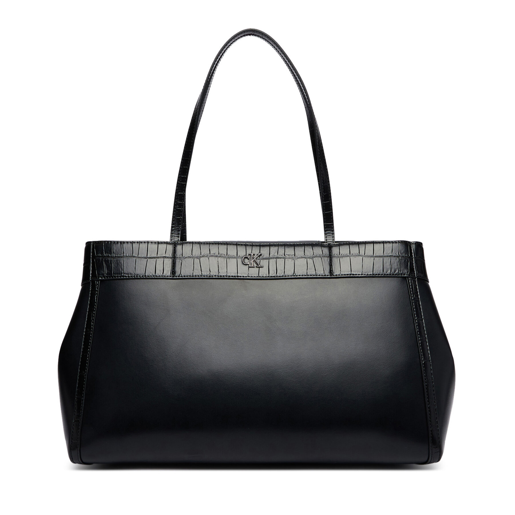 Kabelka Calvin Klein Ck Croc Snap Large Tote LV04F3904G Čierna