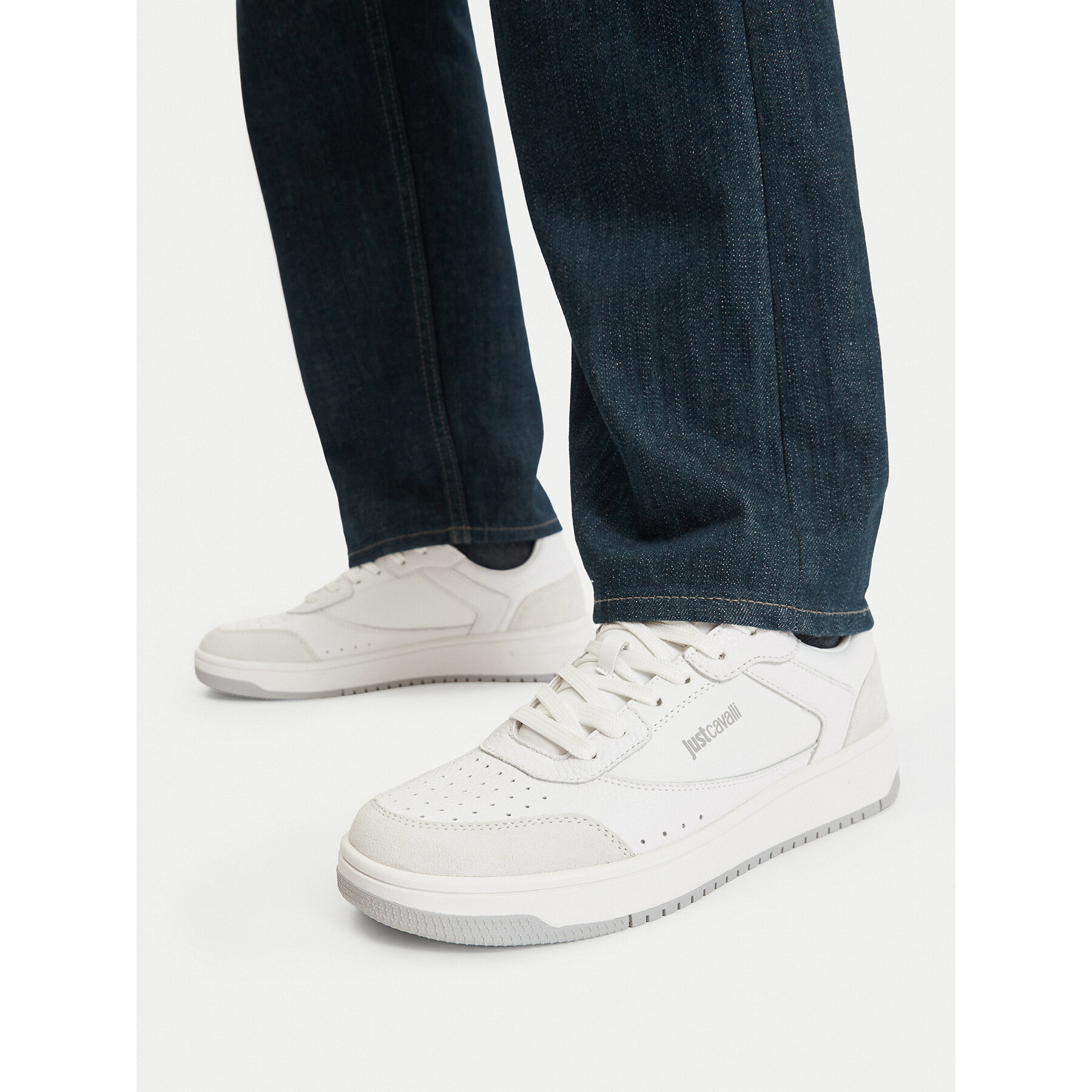 Sneakers Just Cavalli 80QA3SM8 ZPC23 Alb