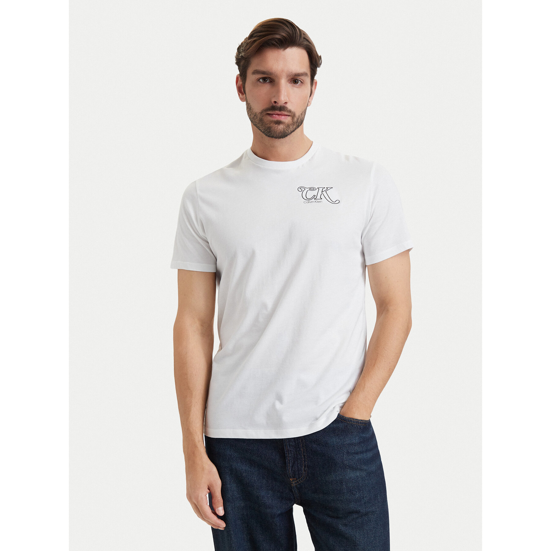 Calvin Klein Jeans T-Shirt LV04RH819G Weiß Regular Fit