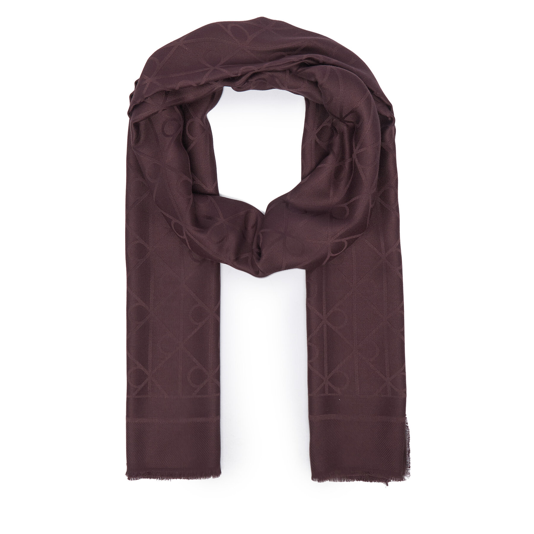 Шал Calvin Klein Emblem Aop Glossy Tonal Scarf LV04F8096G Бордо