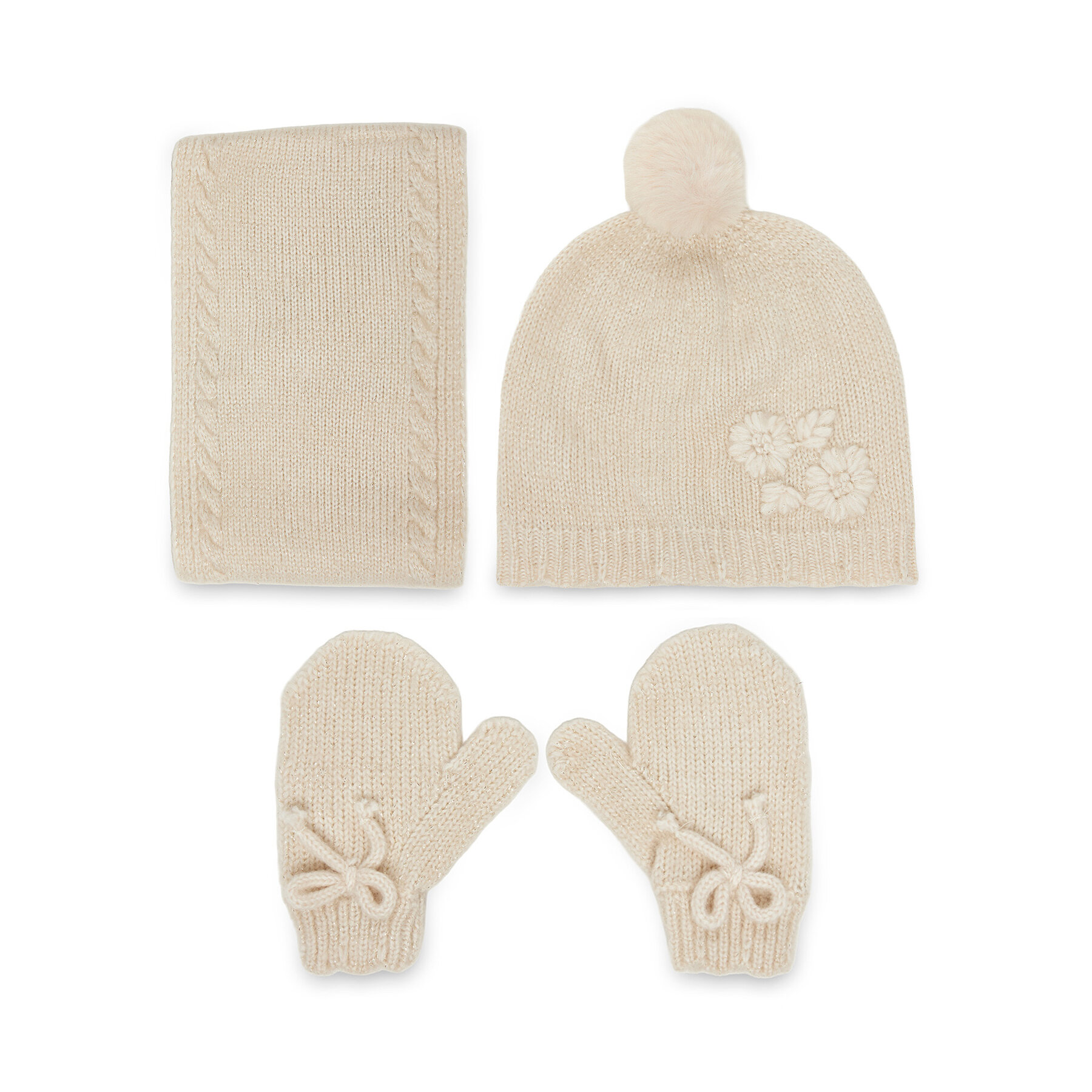 Completo cappello, scaldacollo e guanti Mayoral 10019 Beige
