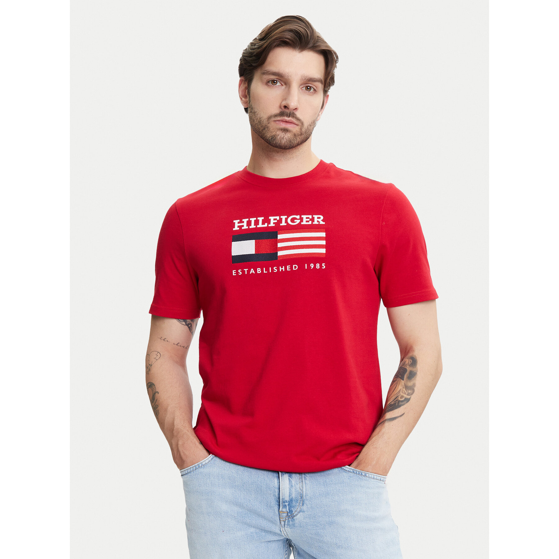 Tommy Hilfiger Póló American Monotype MW0MW39843 Piros Regular Fit