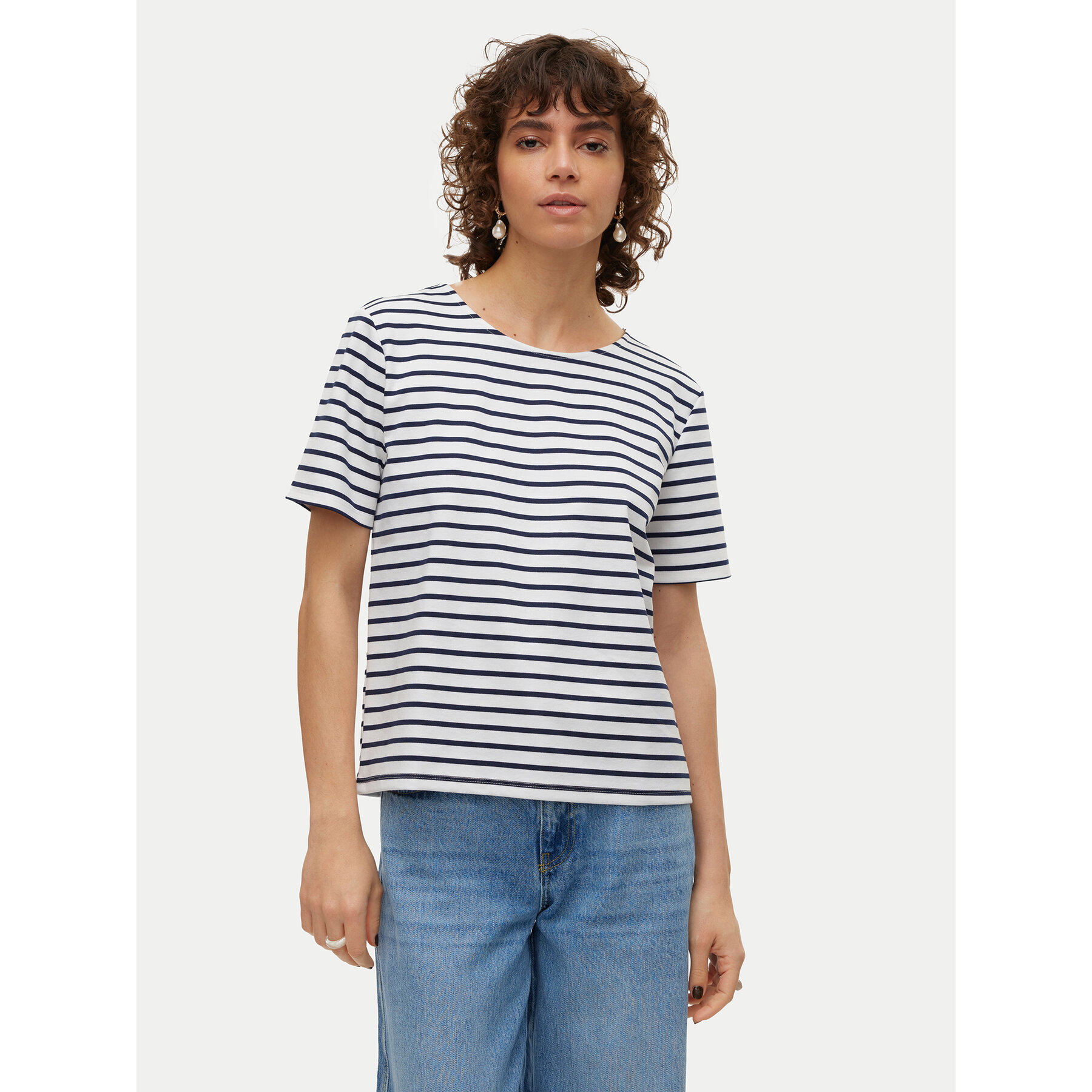 Vero Moda T-shirt Abby 10304716 Bianco Regular Fit