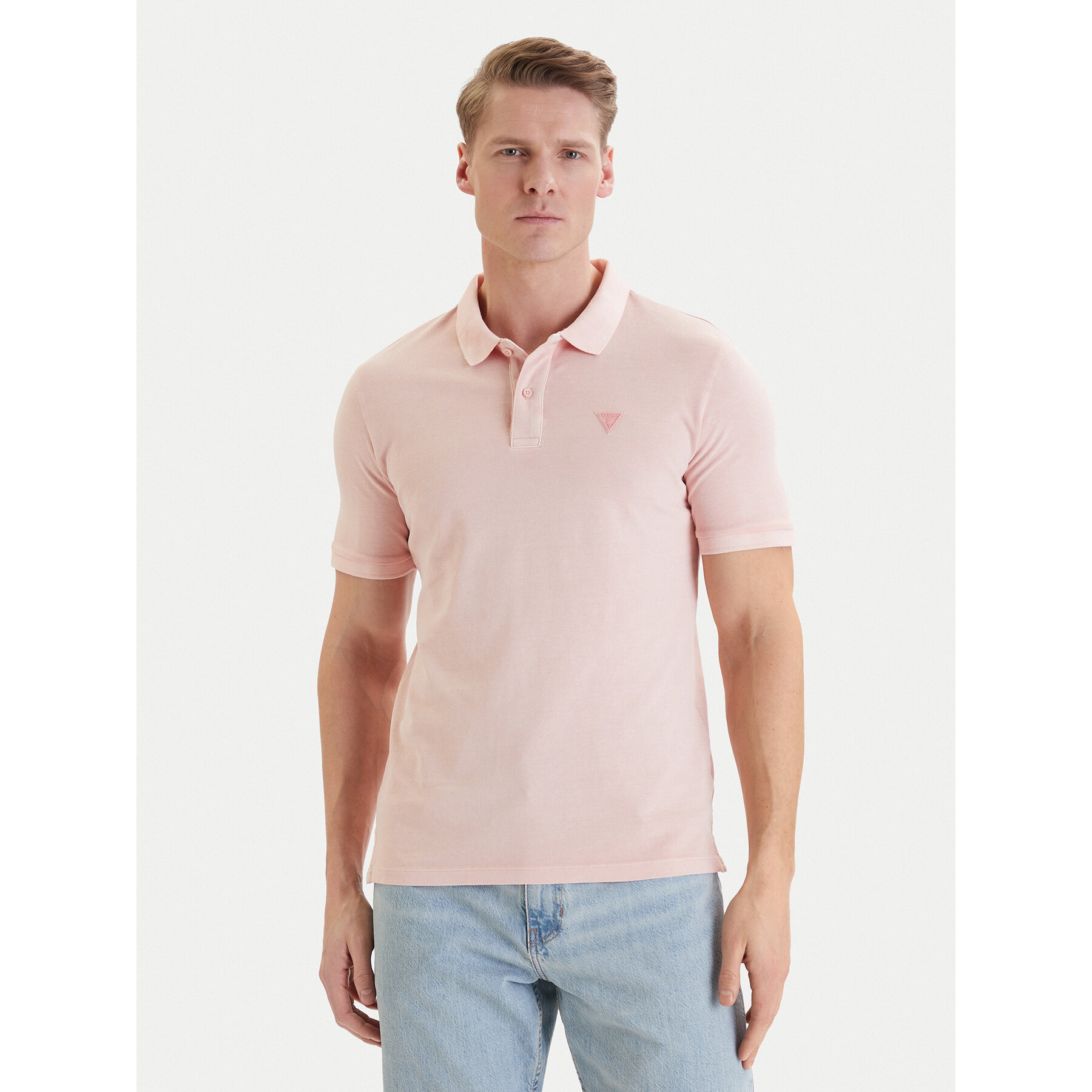 Guess Polo majica F6GP03 K9WF1 Oranžna Slim Fit