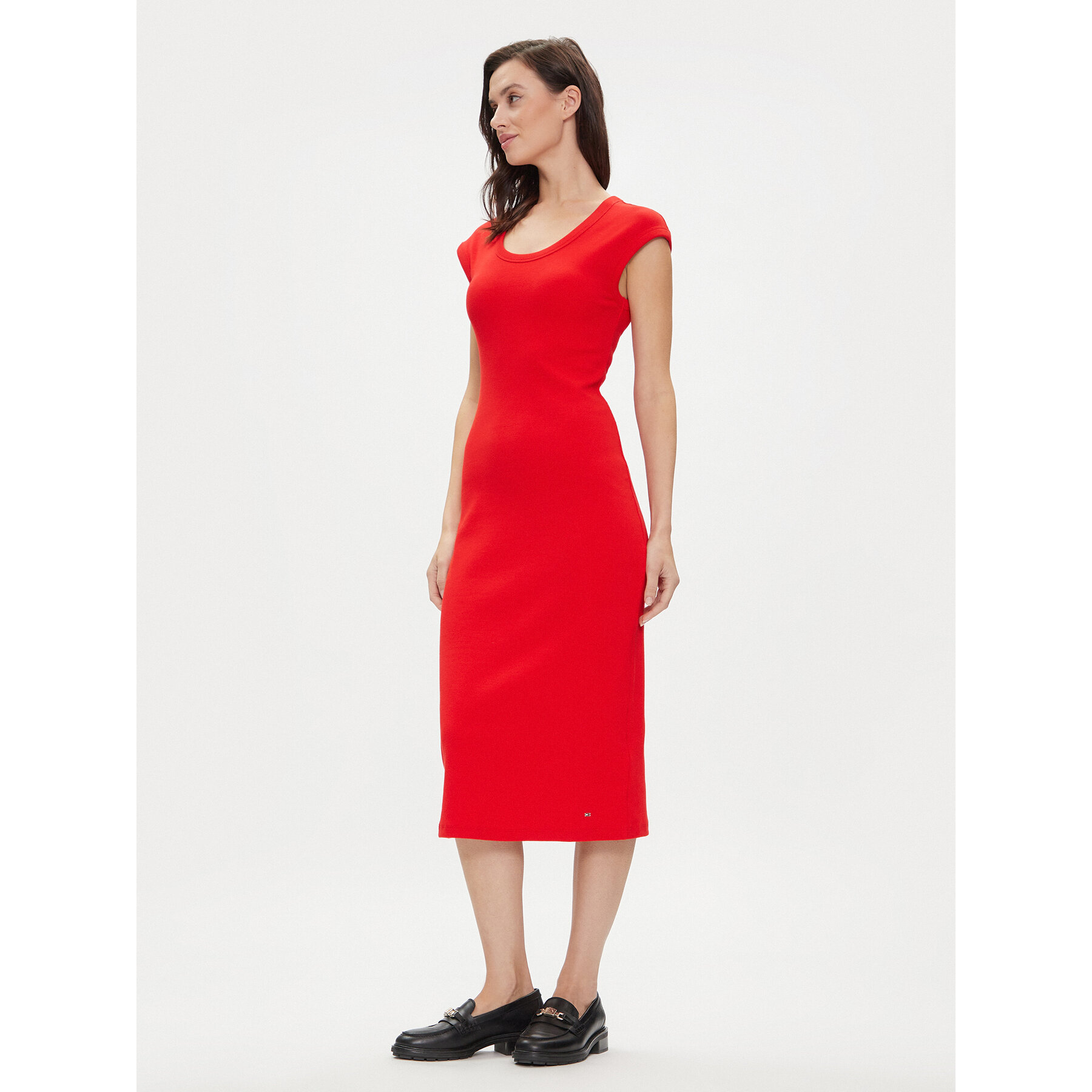 Tommy Hilfiger Sommerkleid WW0WW41273 Rot Slim Fit