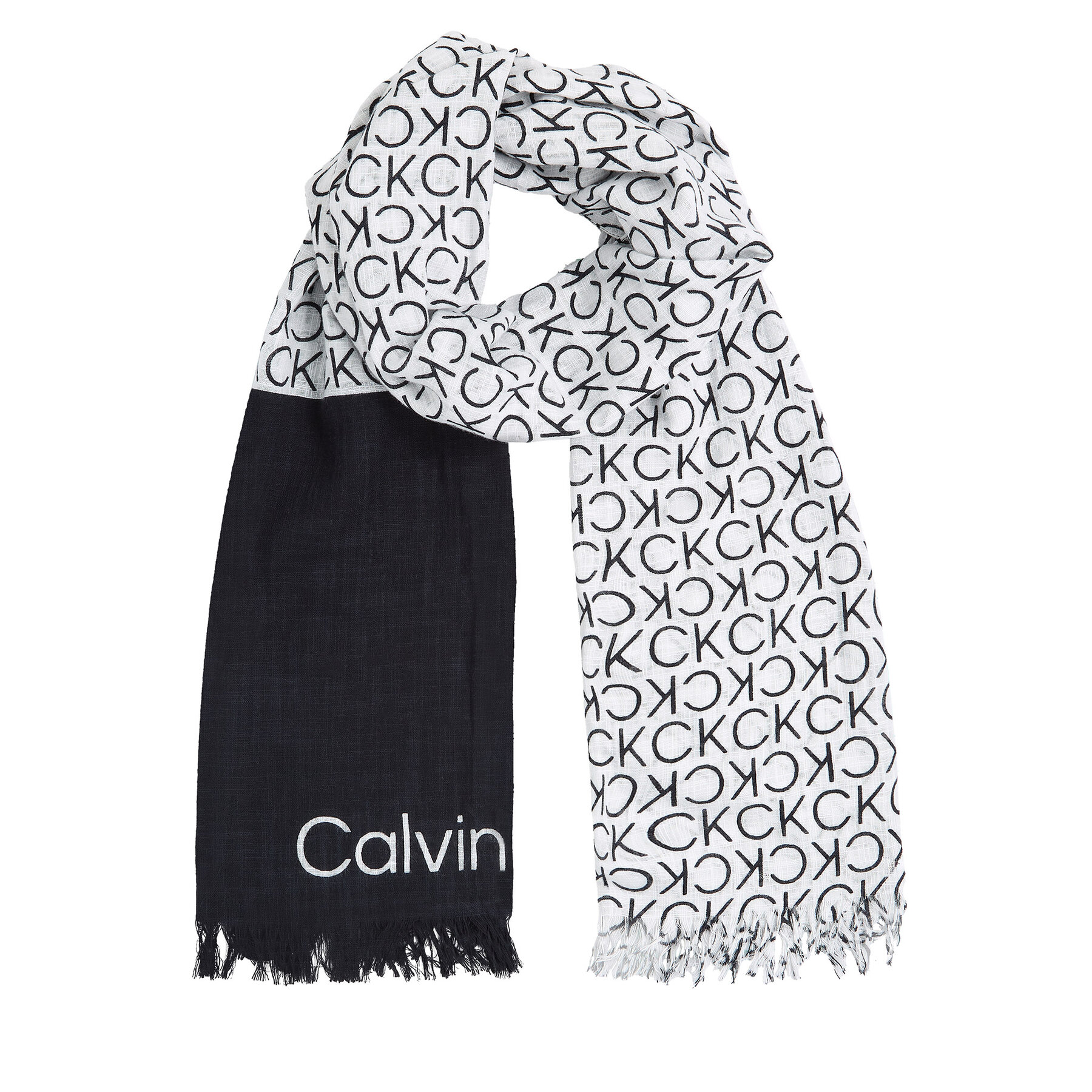 Šál Calvin Klein Monogram K60K612979 Čierna