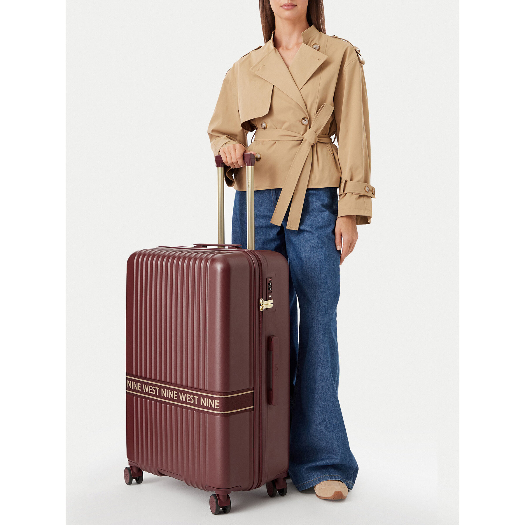 Velik kovček Nine West CEO-NW-L-002-10 Bordo rdeča