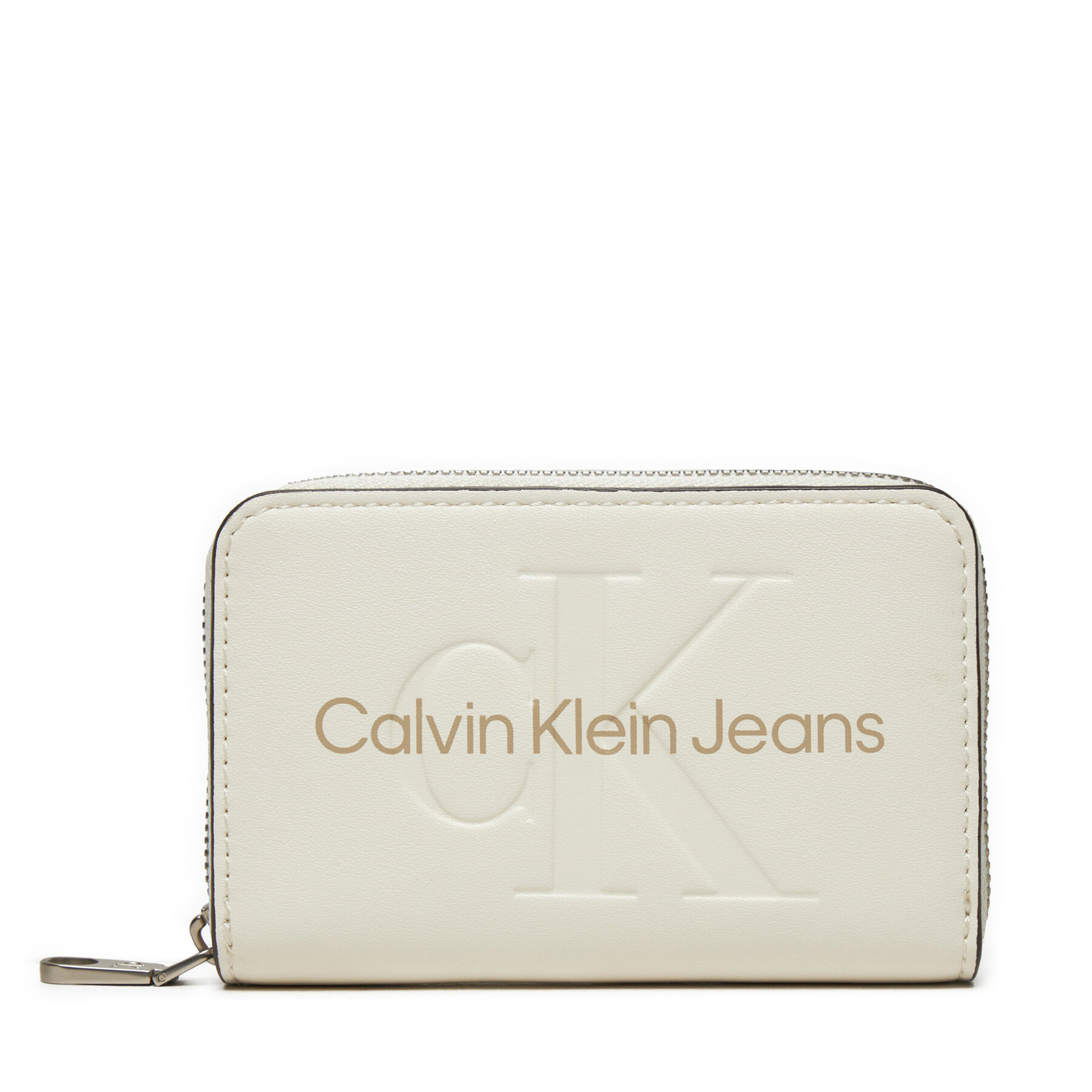 Malá dámska peňaženka Calvin Klein Jeans Zip Around Mono K60K612255 Biela