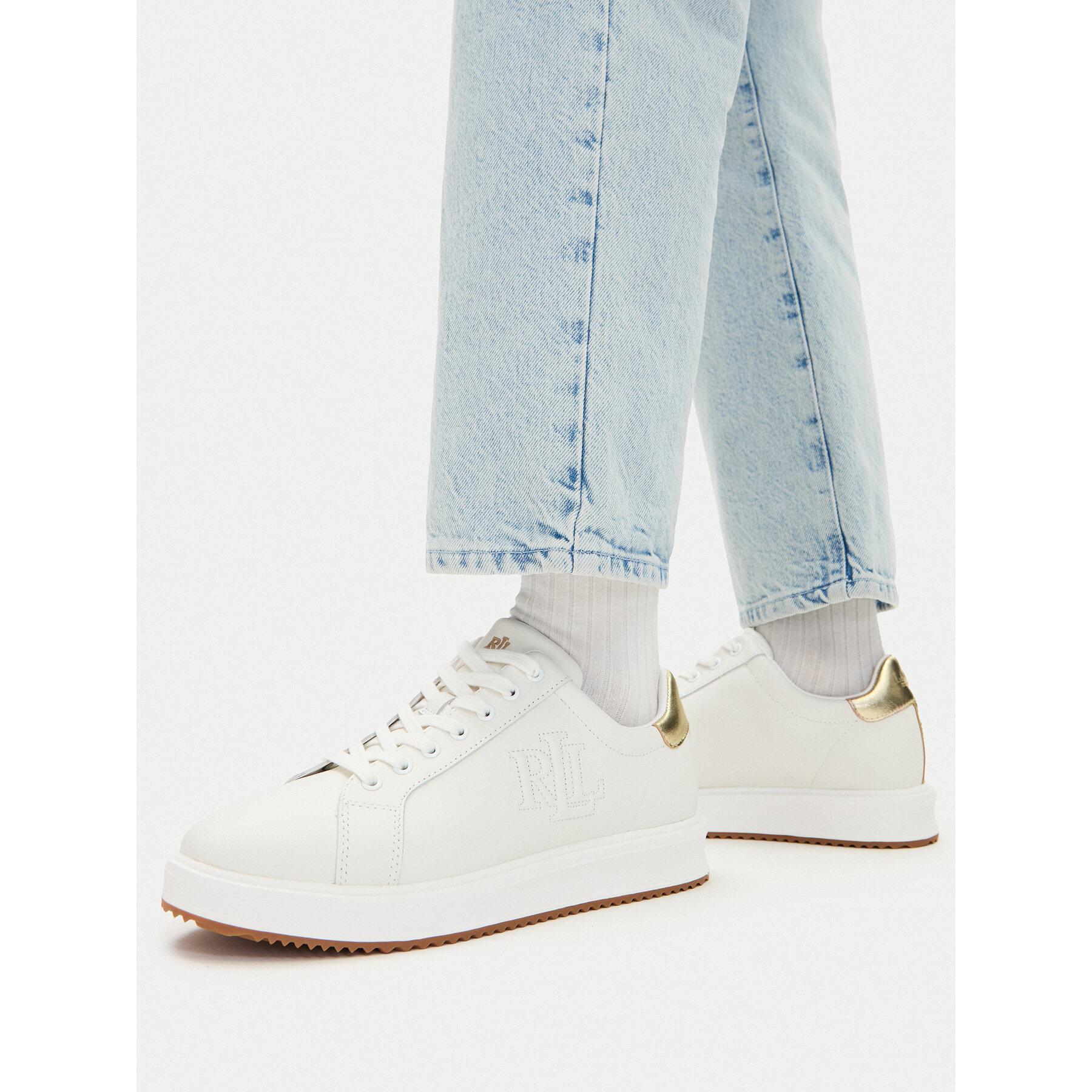 Sneakers LAUREN RALPH LAUREN Ainsley Metallic 802974379002 Alb