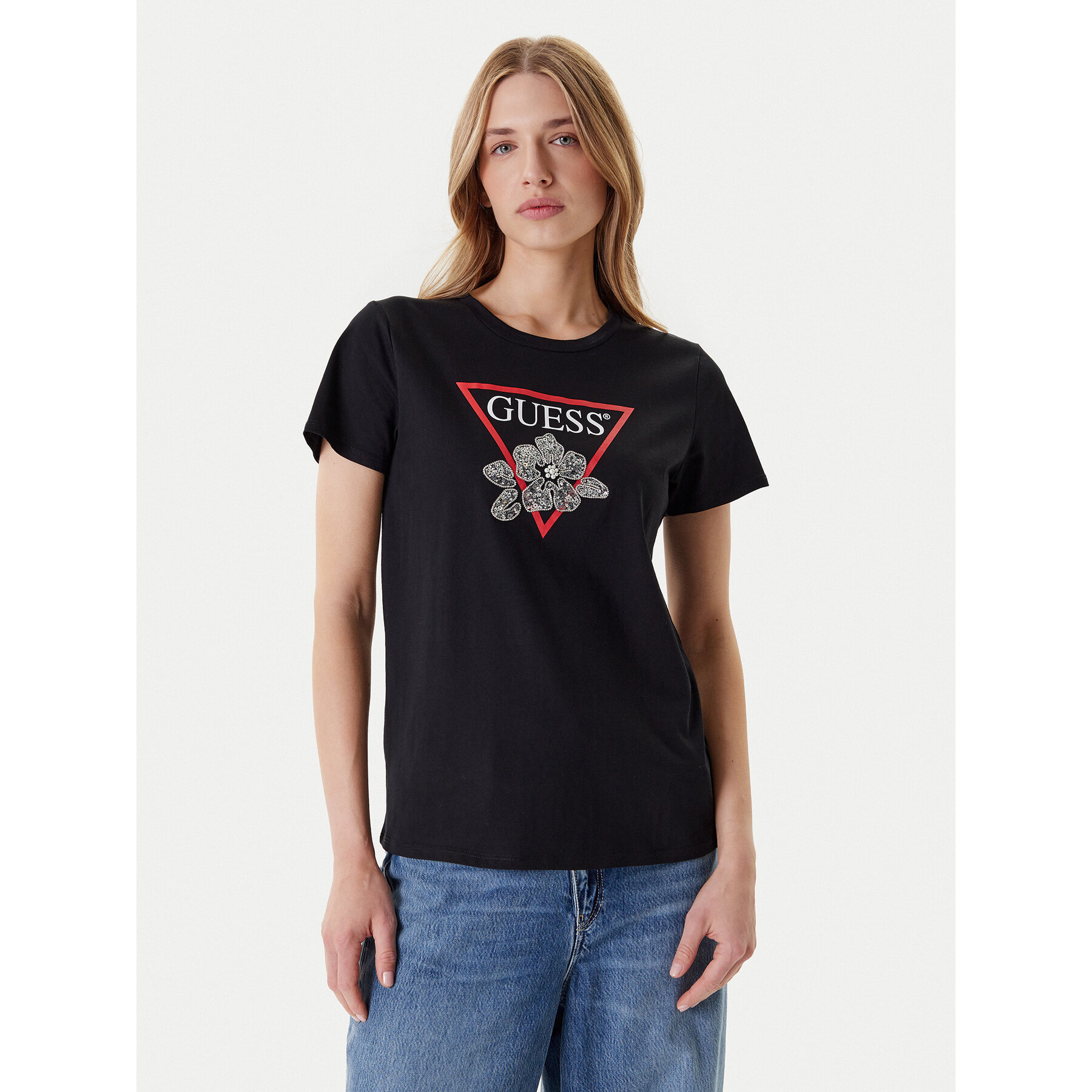 Guess Póló W5YI38 I3Z14 Fekete Regular Fit
