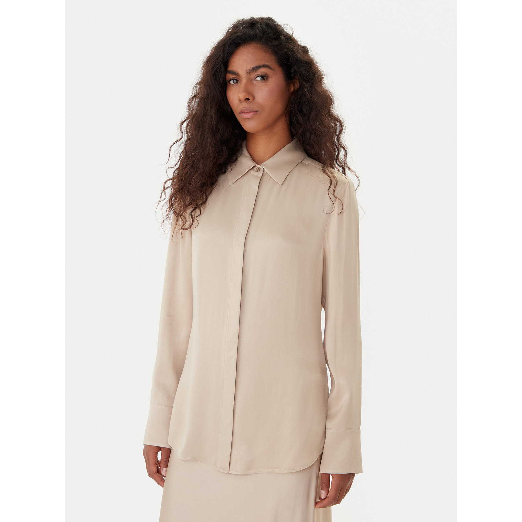 BOSS Hemd Beruta1 50542007 Beige Regular Fit