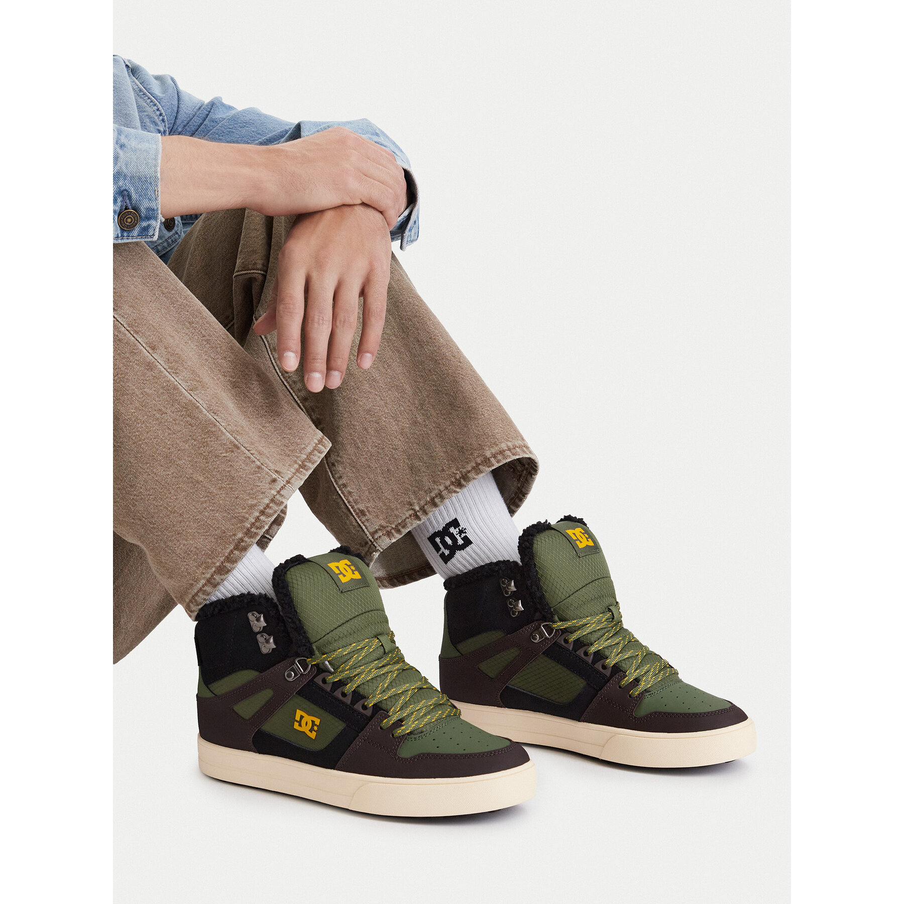 Sneakers DC Shoes EO-PURE HIGH TOP WC WNT DC01802211 Verde închis