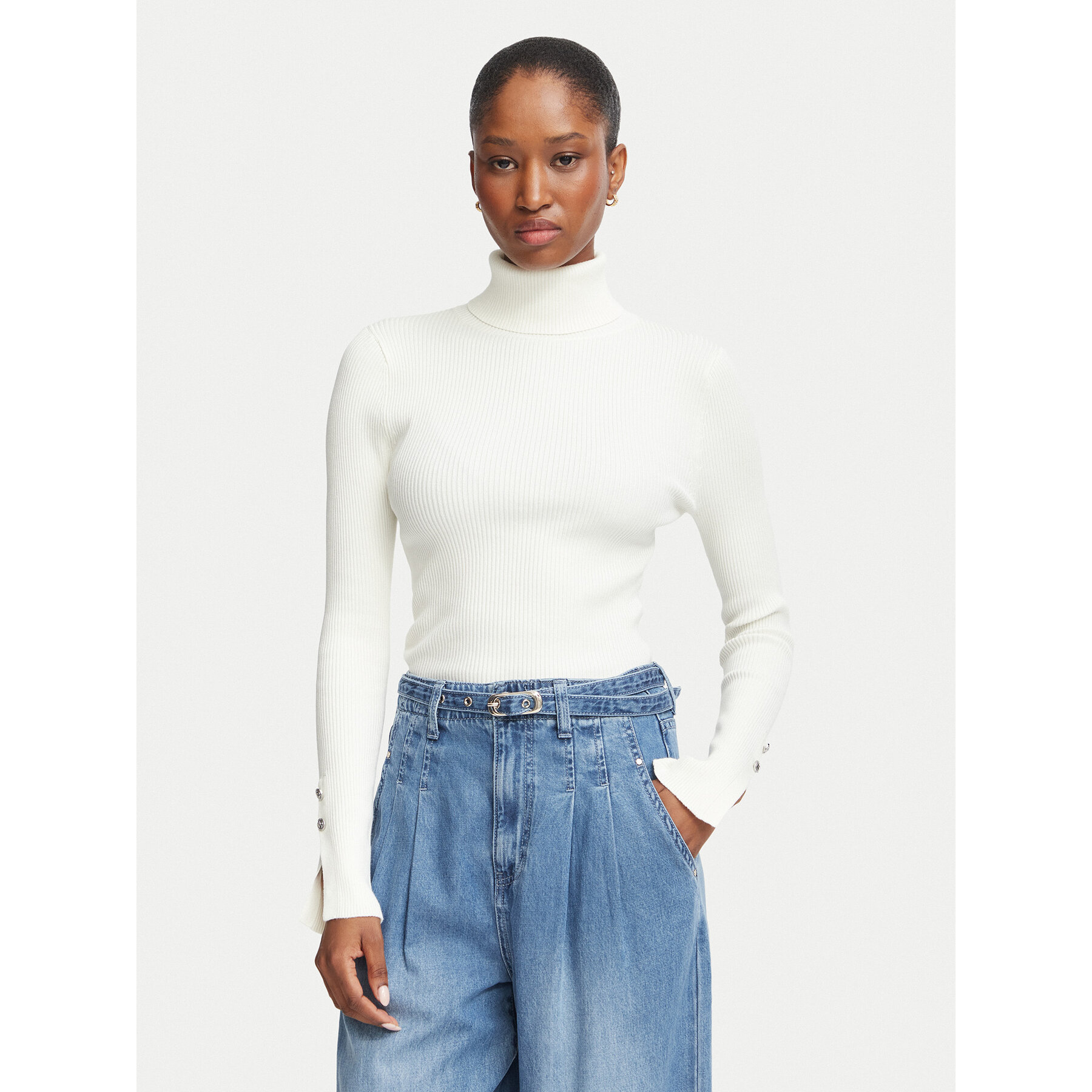 Guess Rollkragenpullover W6BR29 Z1417 Creme Slim Fit