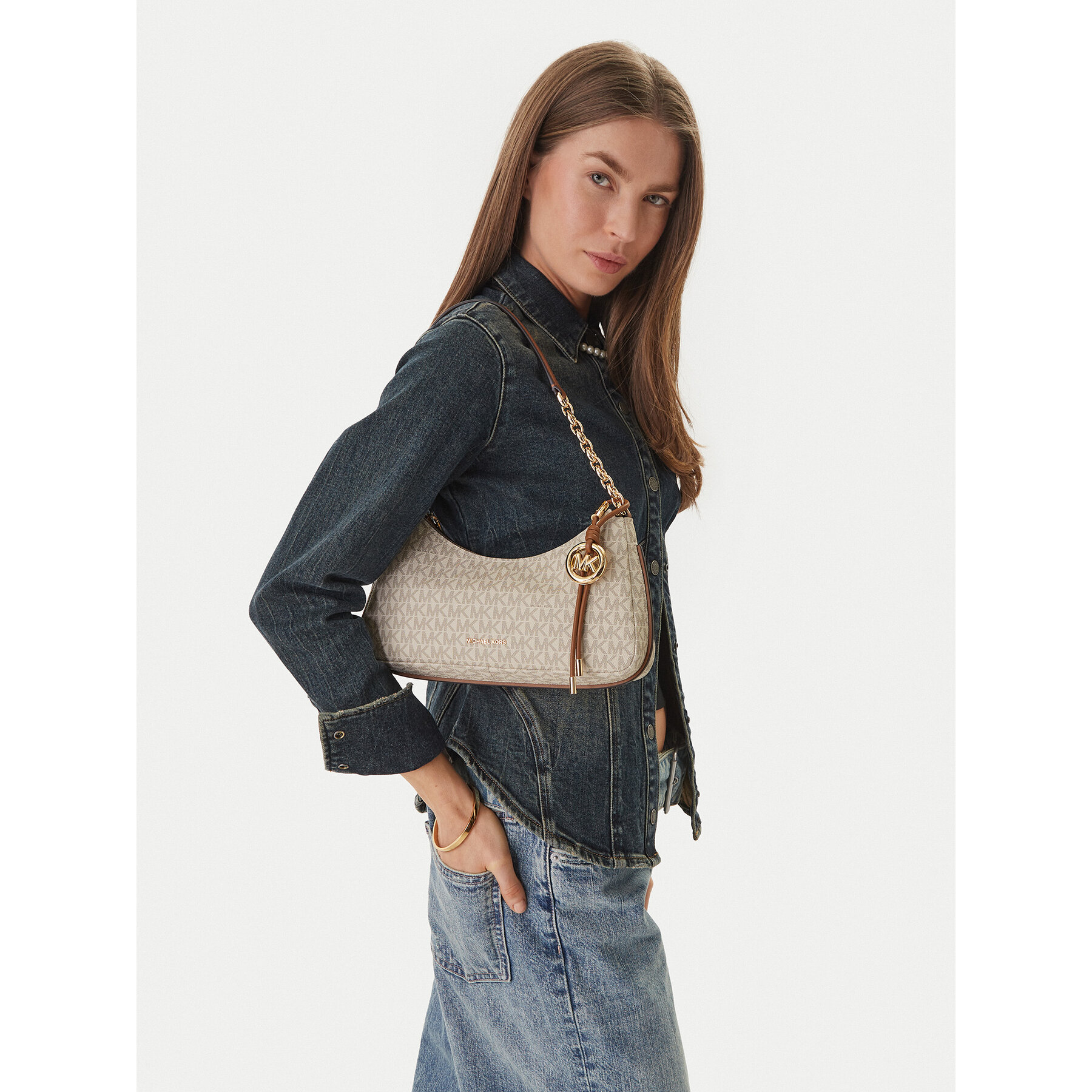 Kabelka MICHAEL Michael Kors 32R6GY5W6B Écru