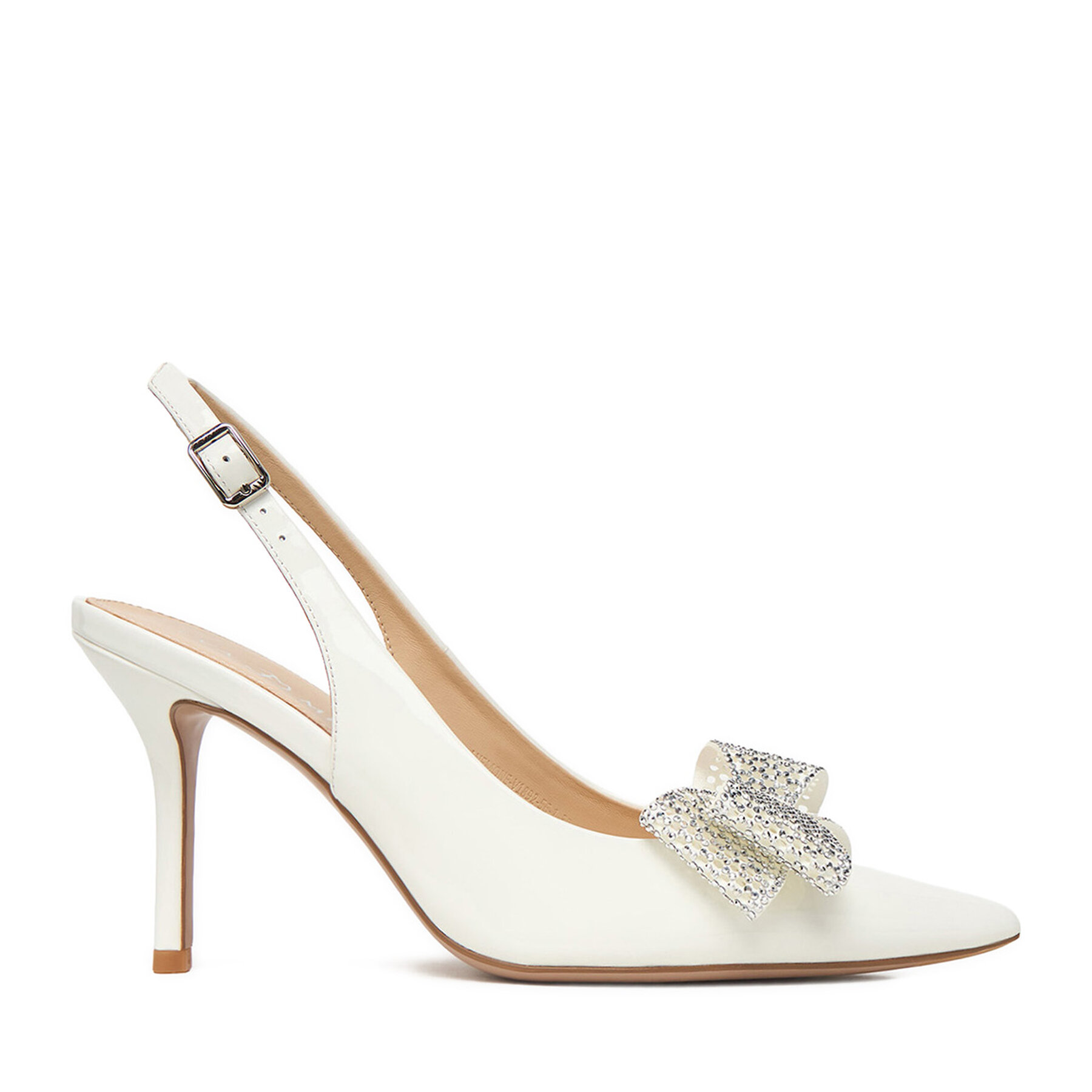 Pantofi cu toc subțire Eva Minge ANEMONE-V1892-56-1 Alb