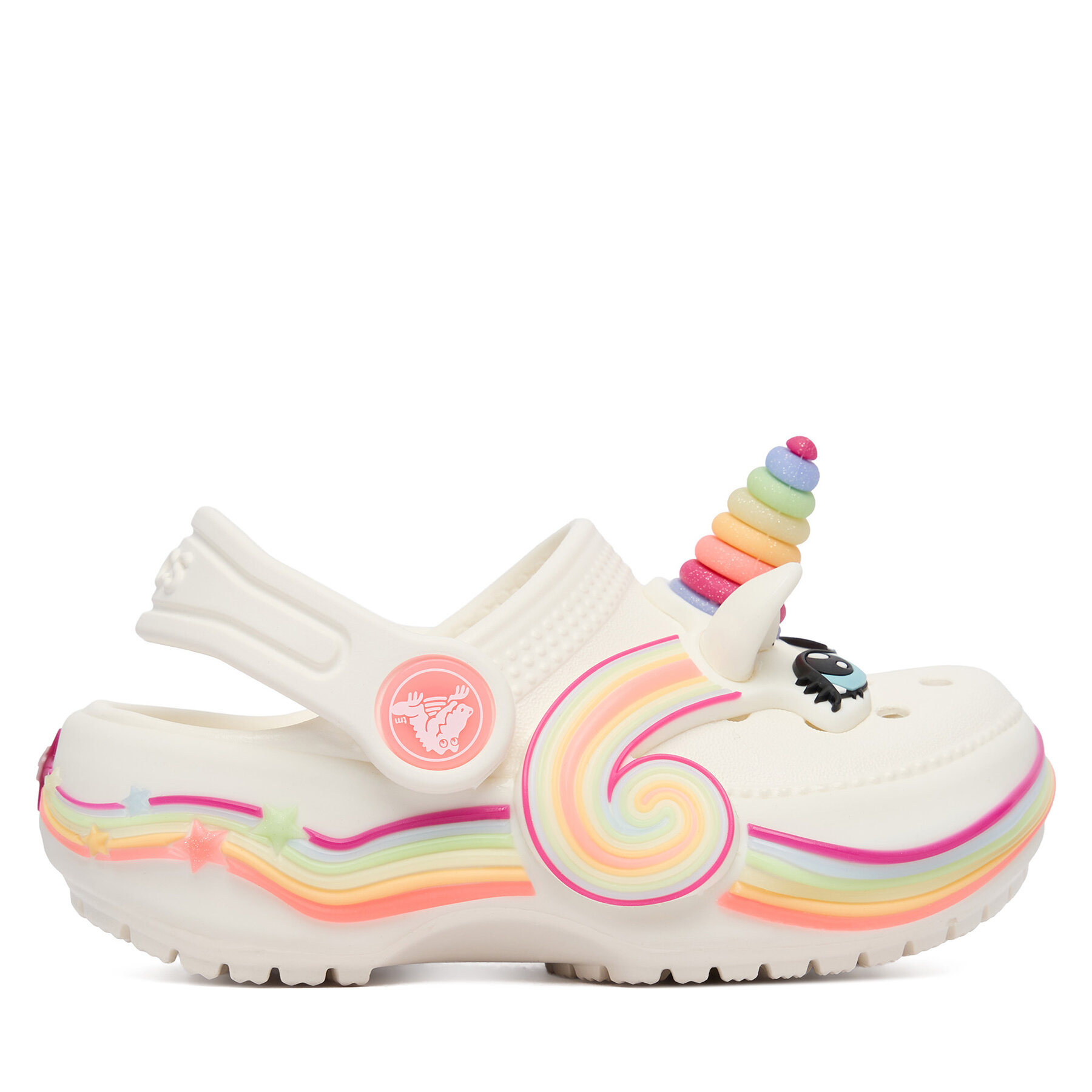 Şlapi Crocs Toddler Crocs Iam Unicorn Lights Classic Clog 212508 Alb