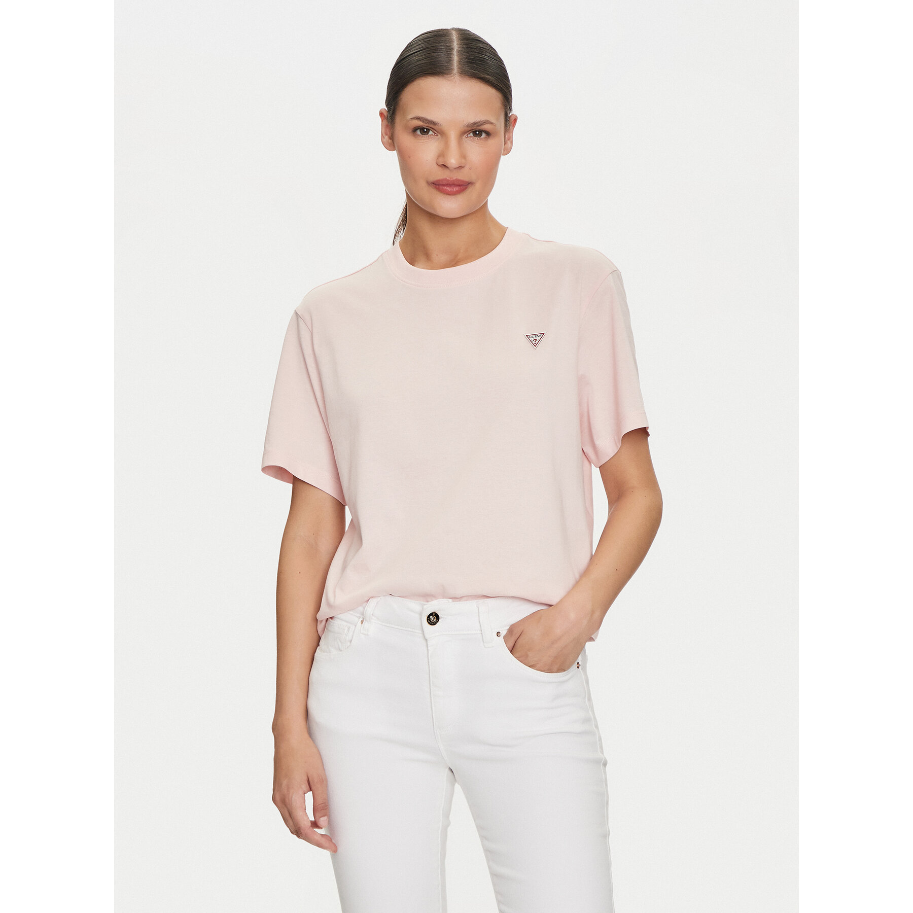 Guess Jeans Póló W4YI05 K8HM0 Rózsaszín Regular Fit