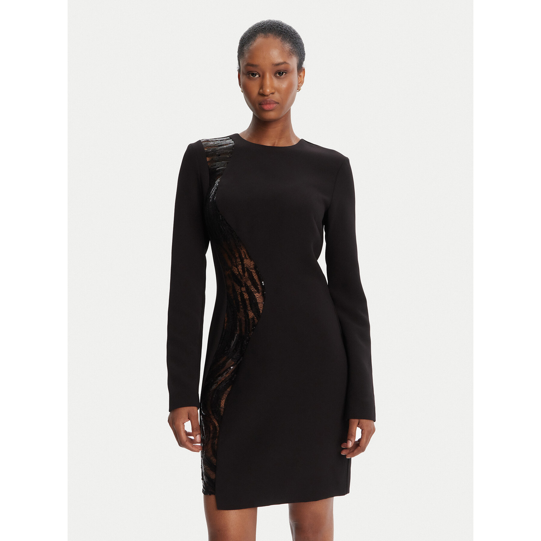 Just Cavalli Coctailkleid 79PAO918 Schwarz Regular Fit