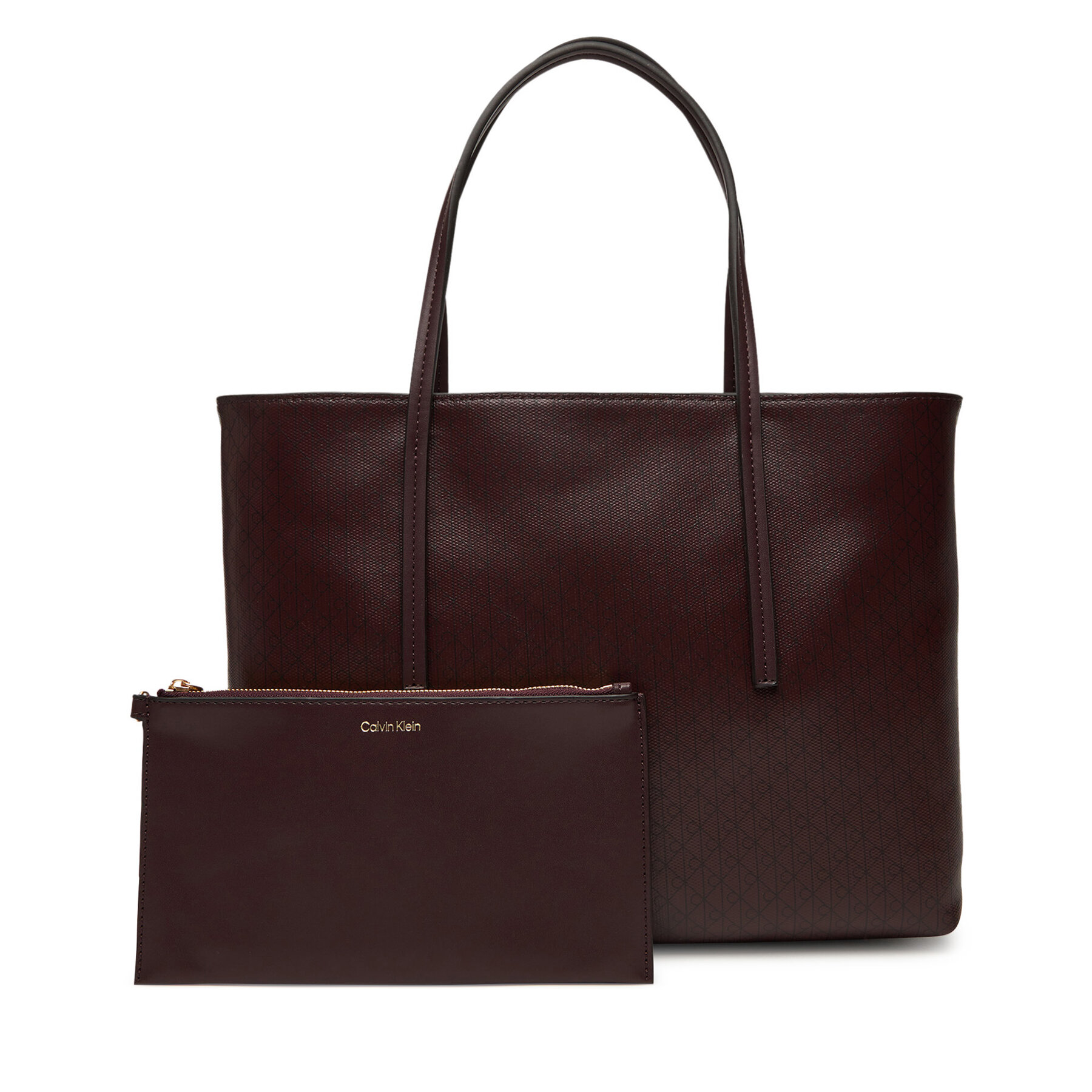 Дамска чанта Calvin Klein Emblem Aop Small Tote LV04F3267G Бордо