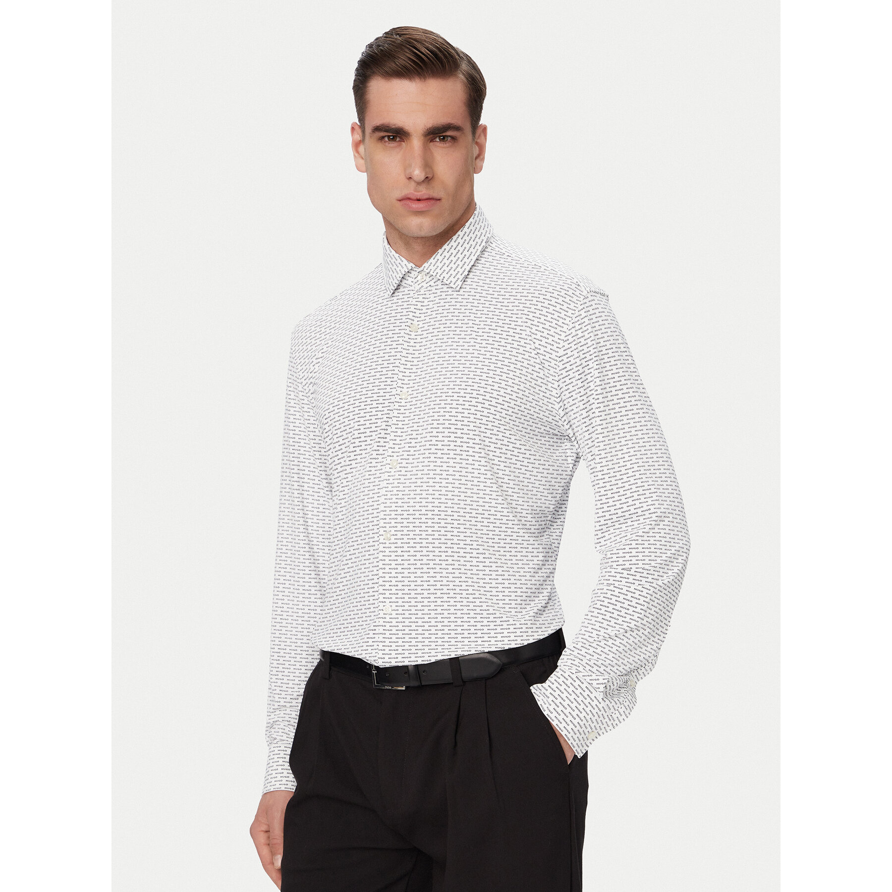 HUGO Hemd Kenno 50561158 Weiß Slim Fit