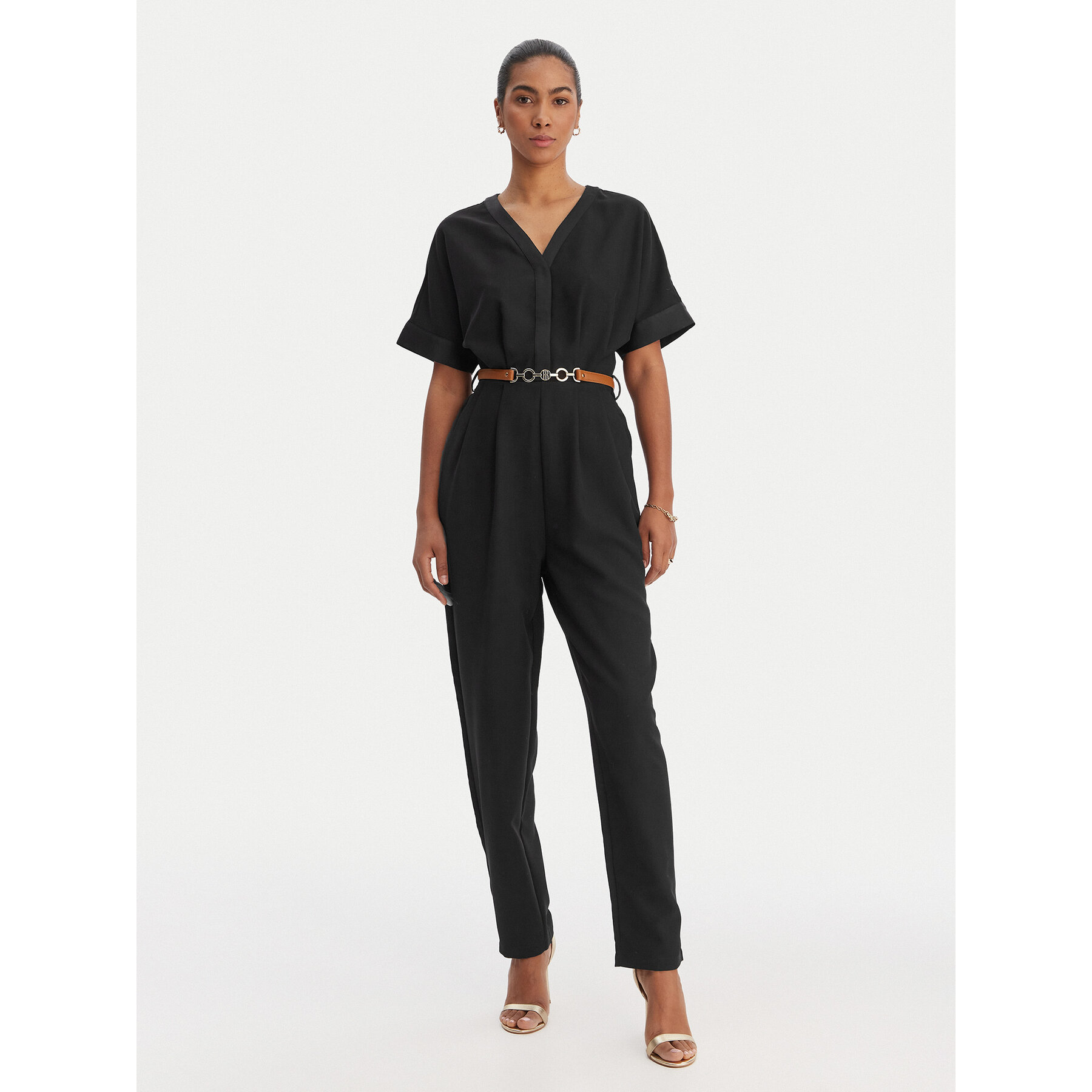 Fracomina Jumpsuit FR25SO2004W47601 Schwarz Regular Fit