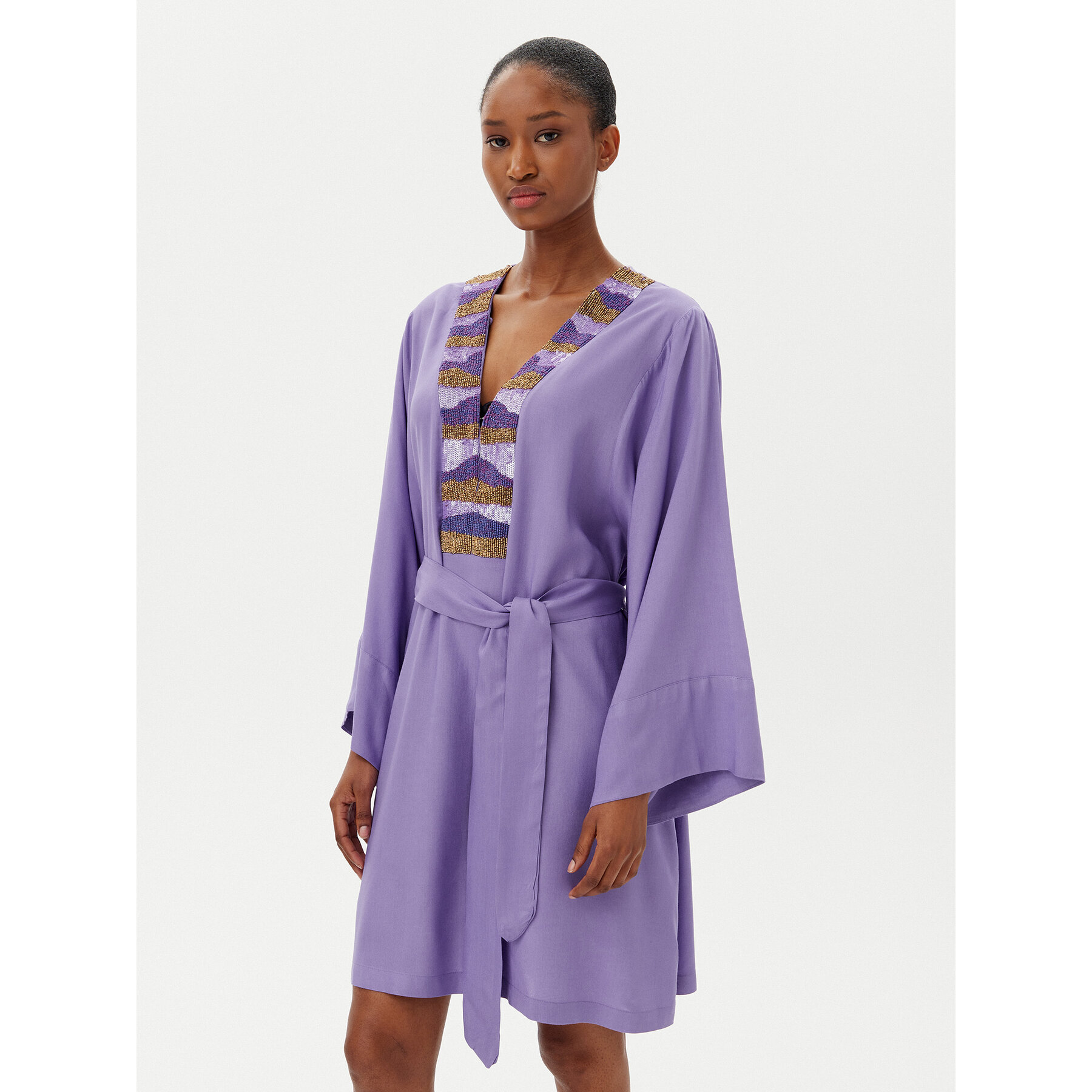 LOLA CASADEMUNT Sommerkleid LS2516035 Violett Regular Fit