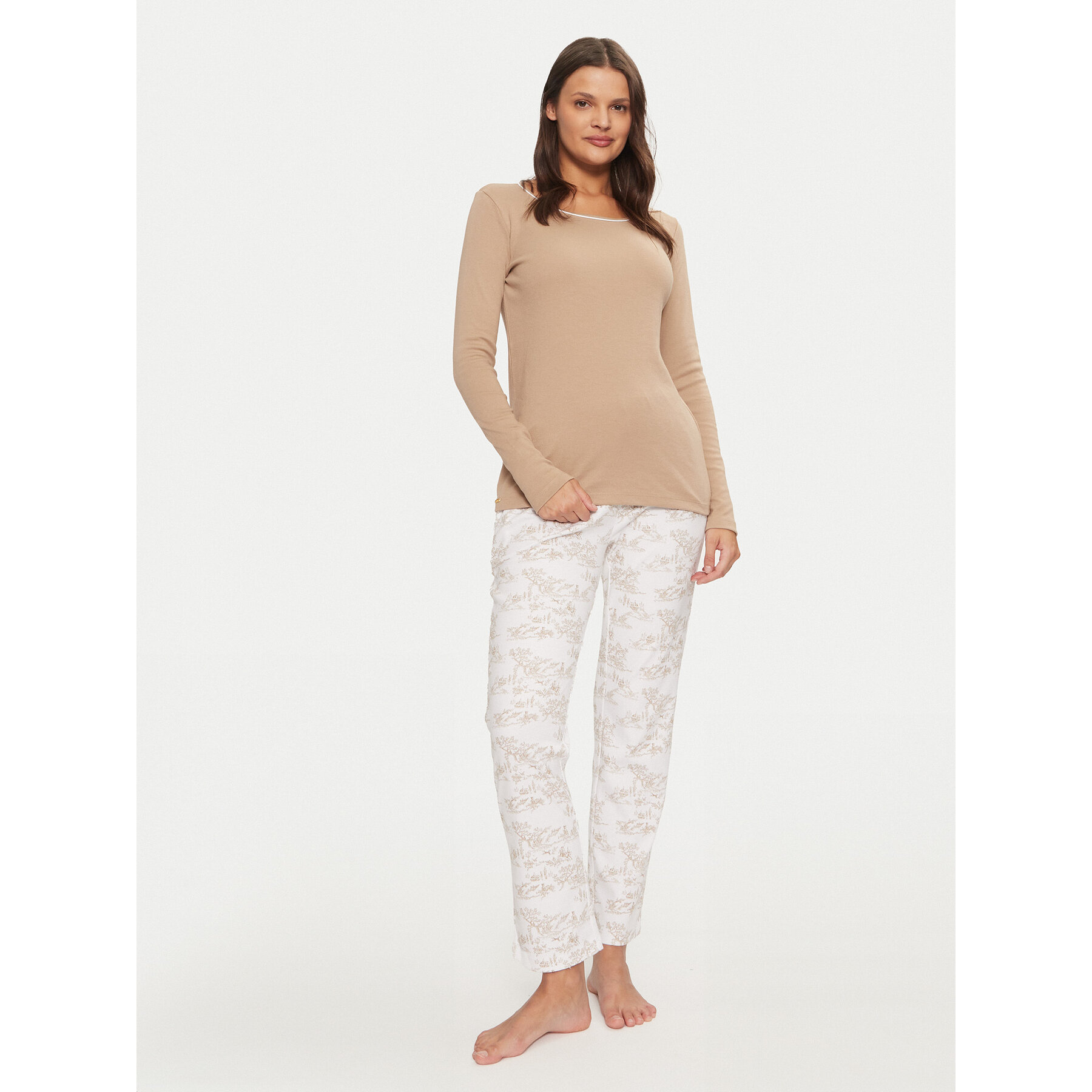 Selmark Selmark Πιτζάμα P9373 Μπεζ Regular Fit