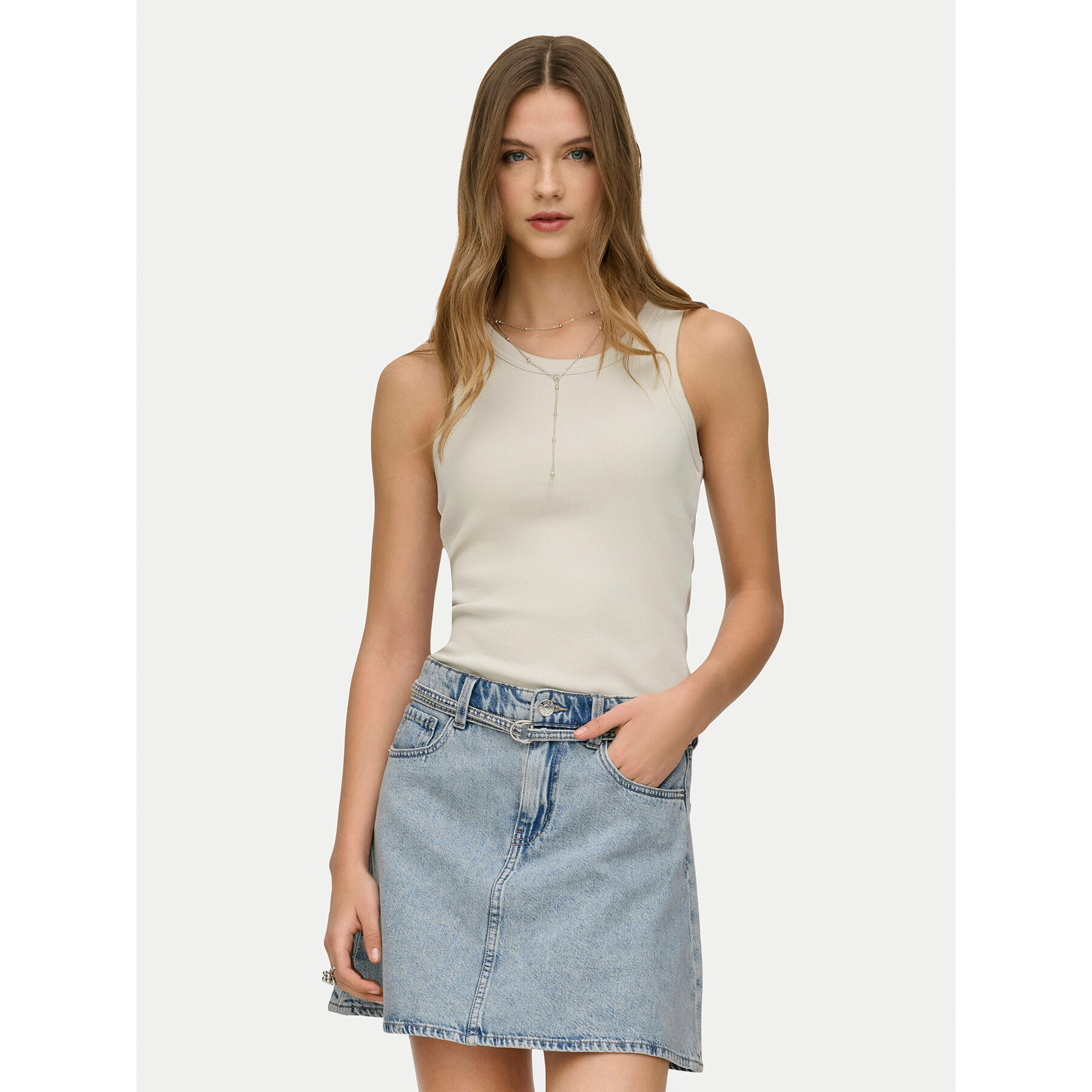 ONLY Τοπ Val 15371705 Μπεζ Regular Fit
