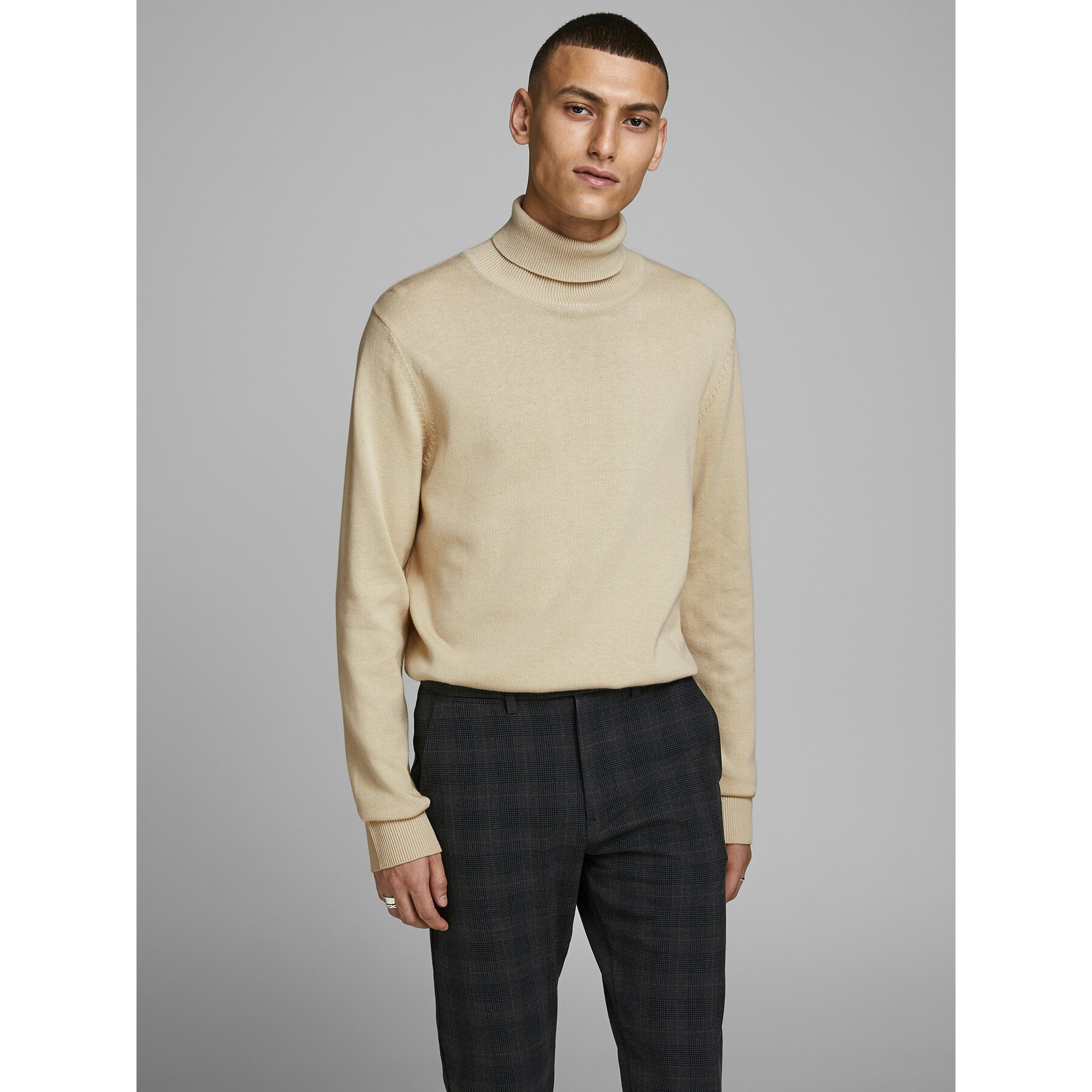 Jack & Jones Rollkragenpullover 12157417 Beige Regular Fit