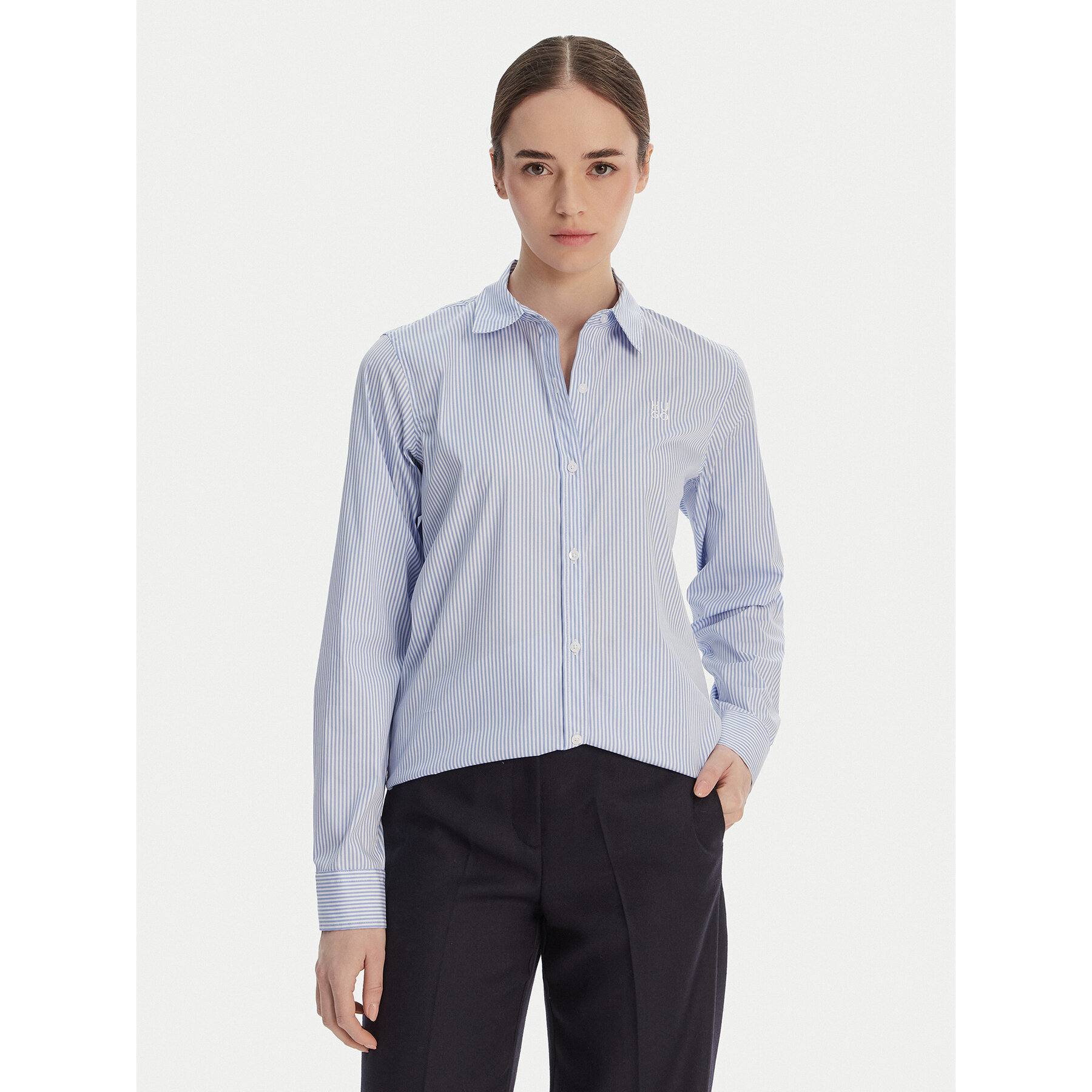HUGO Hemd Essentia 50552601 Hellblau Regular Fit