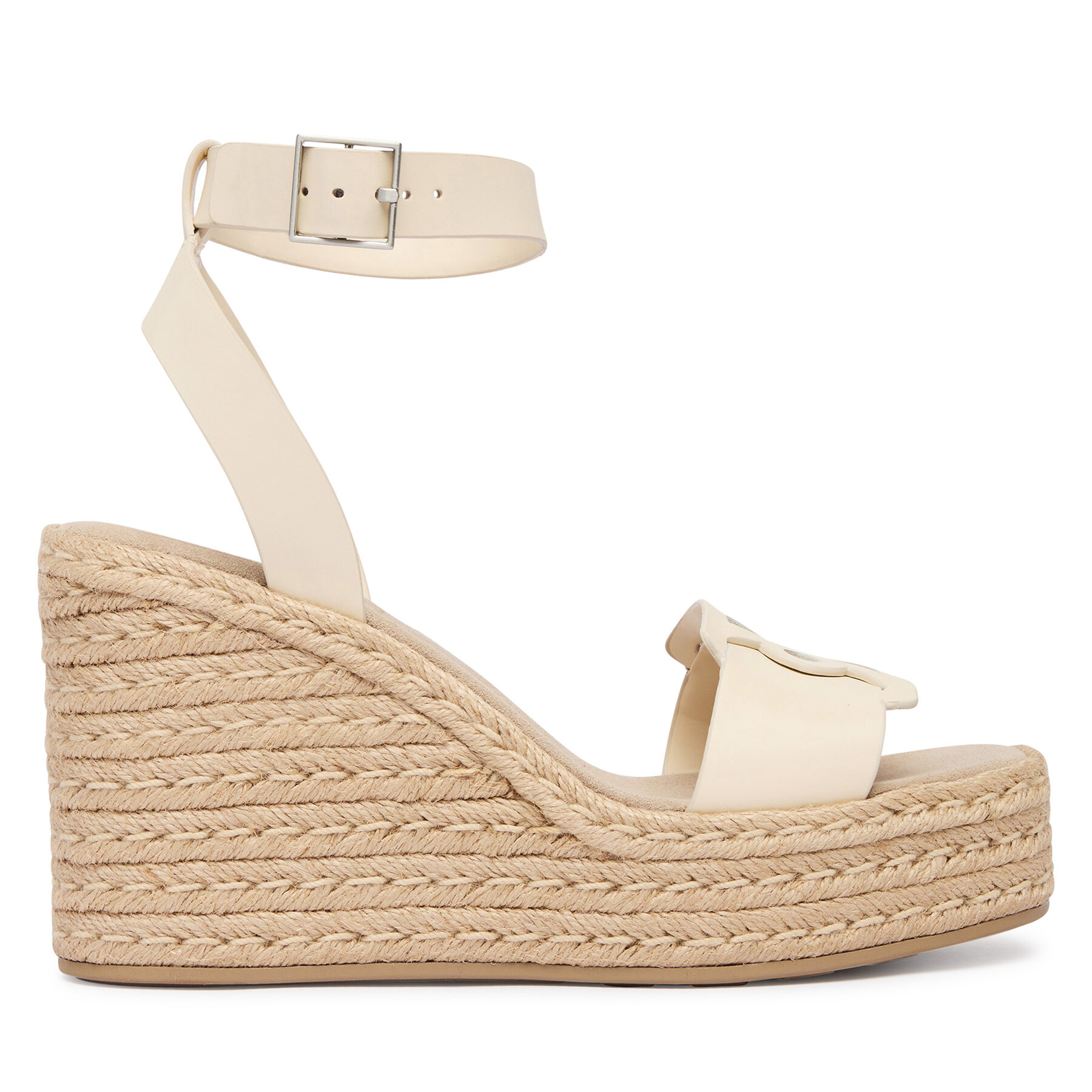 Espadrile Calvin Klein Wedge Espad 70 Embl Lth HW0HW02897 Bež