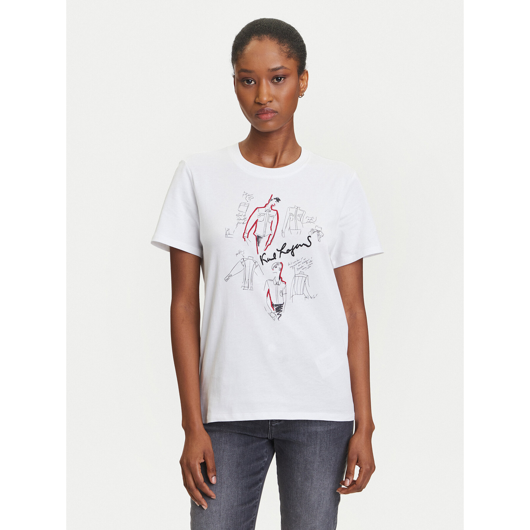 KARL LAGERFELD T-Shirt A3W17099 Weiß Regular Fit