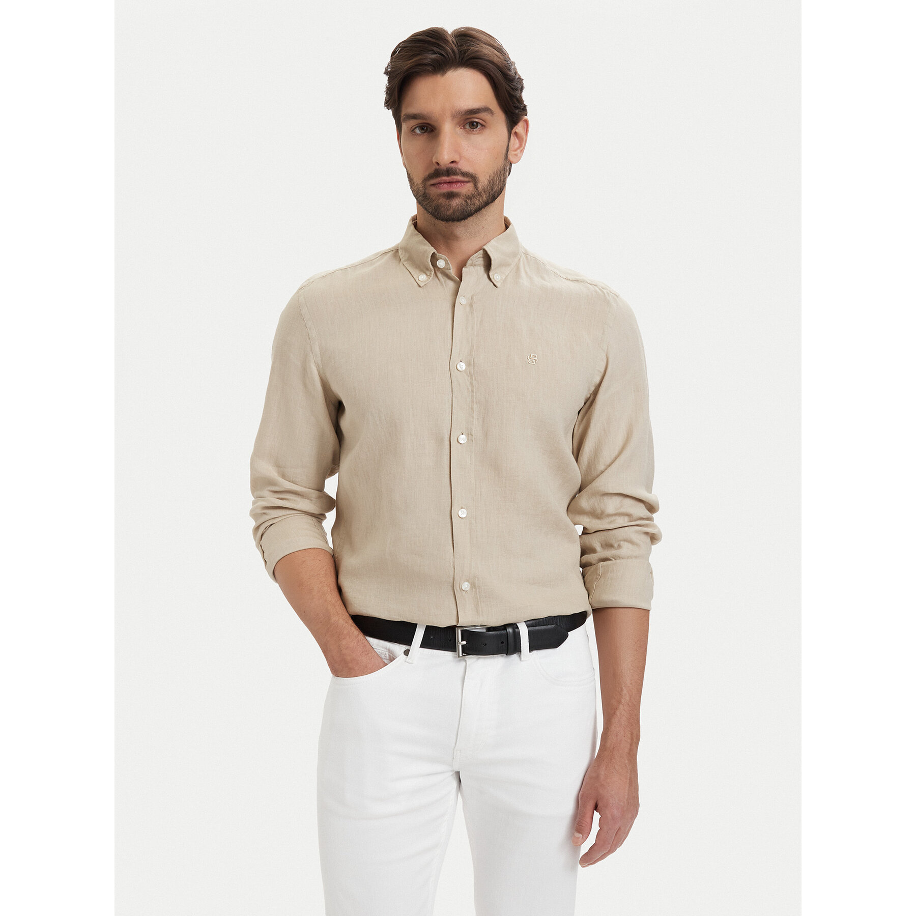 BOSS Hemd H-Liam 50556077 Beige Regular Fit