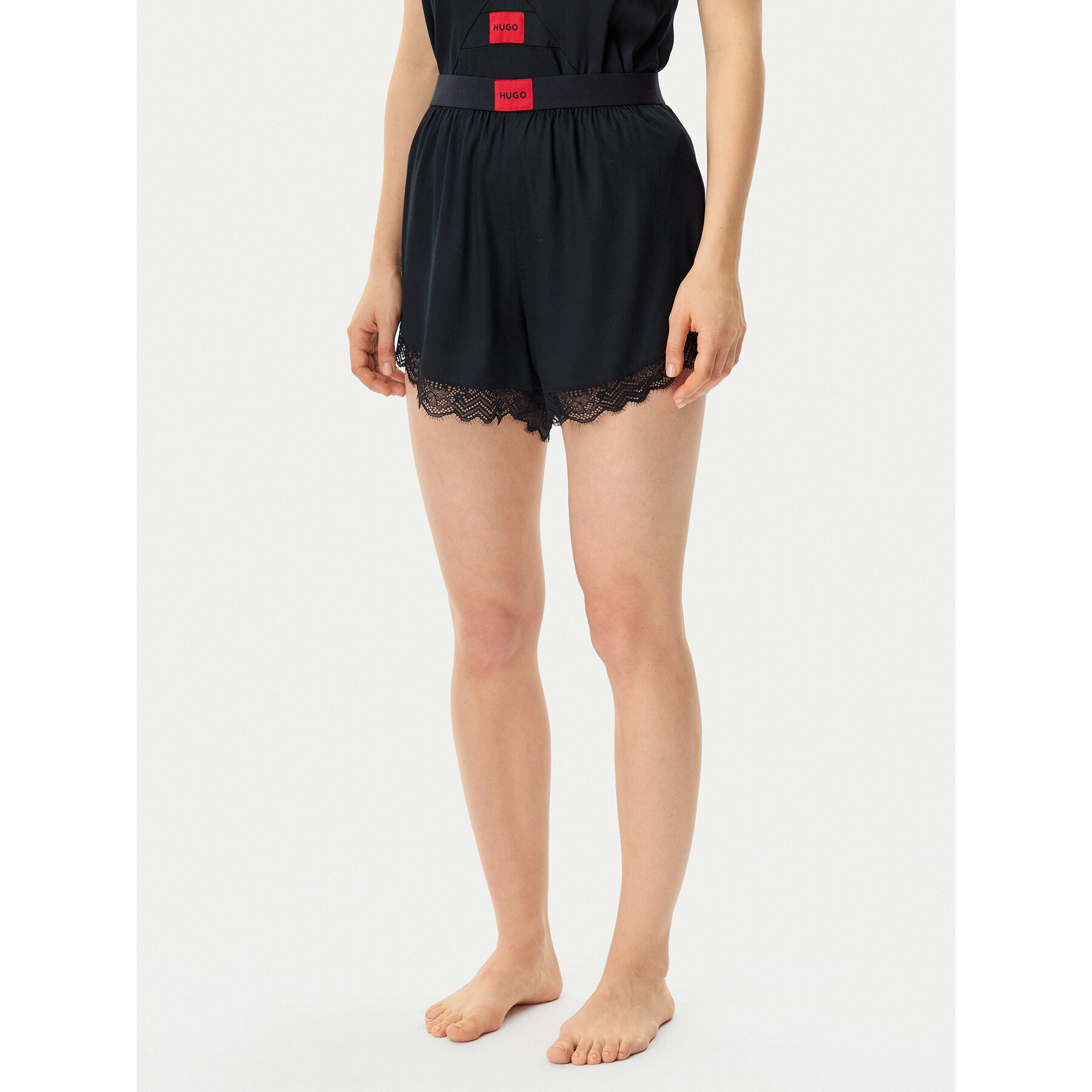 HUGO Rövid pizsama nadrág Red Label 50531629 Fekete Relaxed Fit